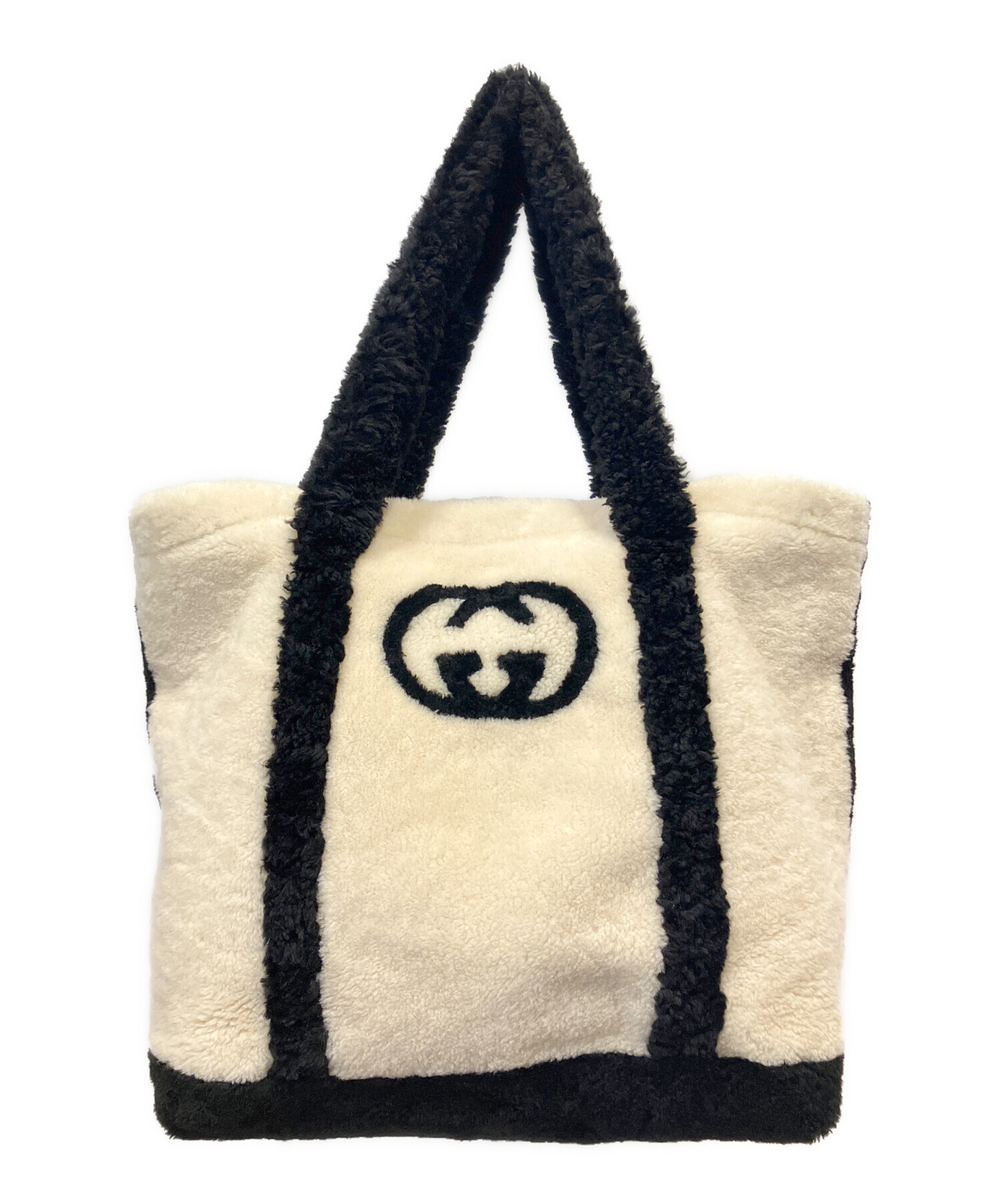 中古・古着通販】GUCCI (グッチ) ボアトートバッグ アイボリー 