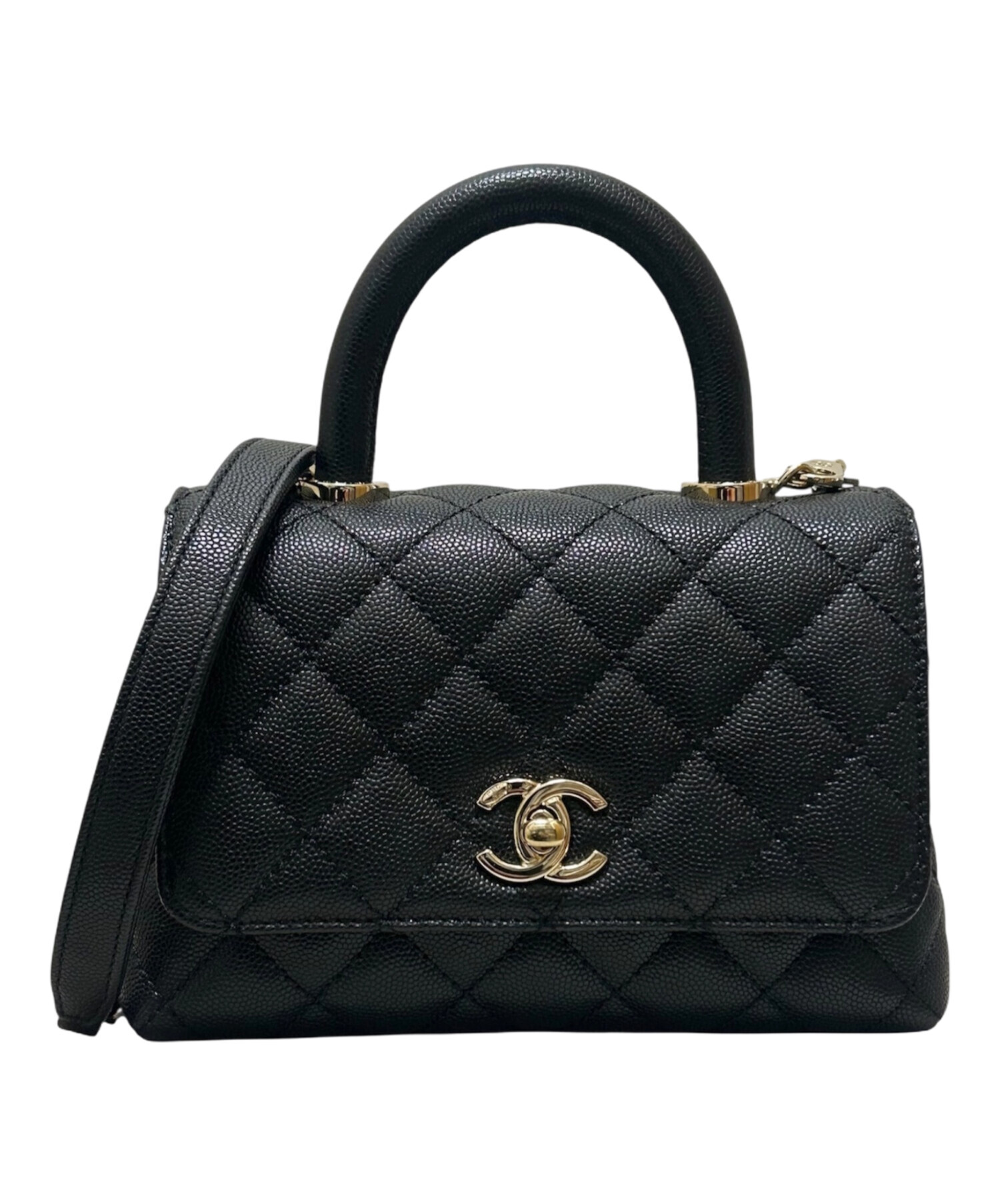 ル*ス様 シャネル キャビアスキン ハンドバック 6069北 中古・古着通販】CHANEL (シャネル) ココハンドル19/ゴールド金具