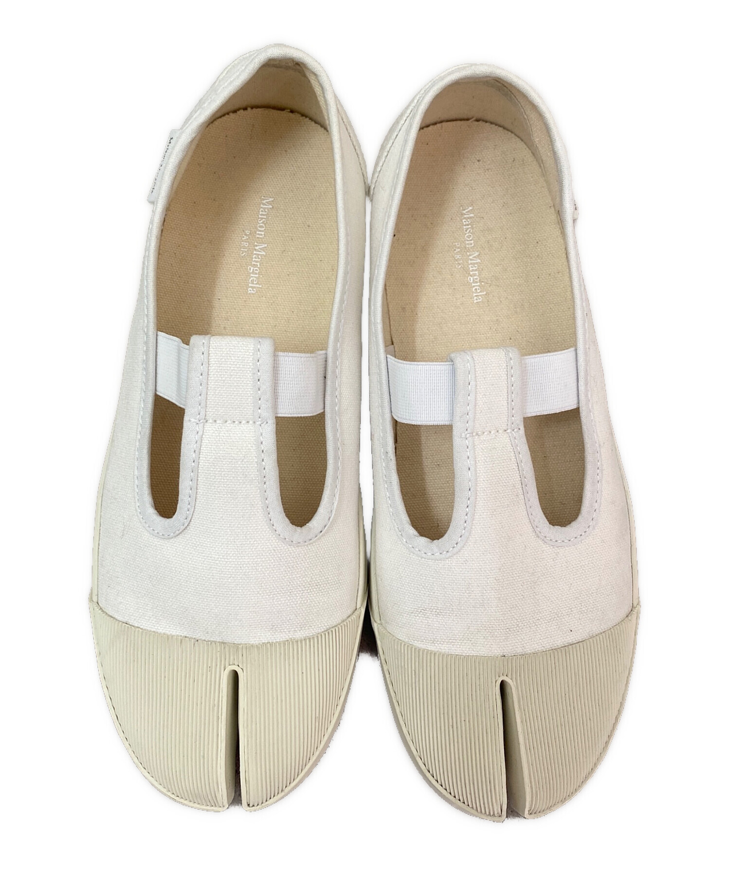 メゾンマルジェラ タビメリージェーン クリームイエロー サイズ39 24新作 メゾンマルジェラ タビ メリージェーン (Maison Margiela