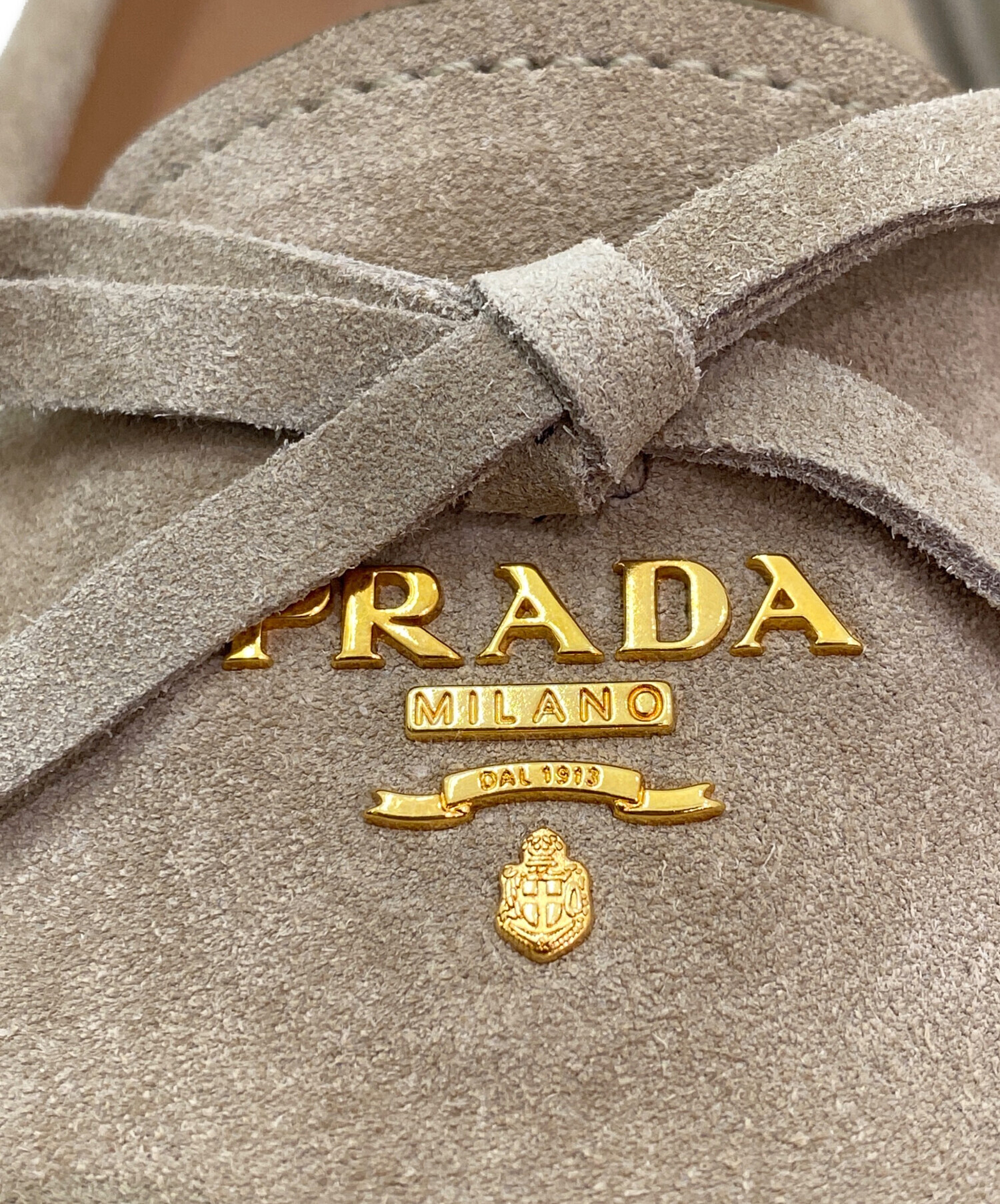 PRADA スエード ロゴ リボン ドライビングシューズ 35 約22.5cm PRADA スエード ロゴ リボン ドライビングシューズ 35 約22.5cm