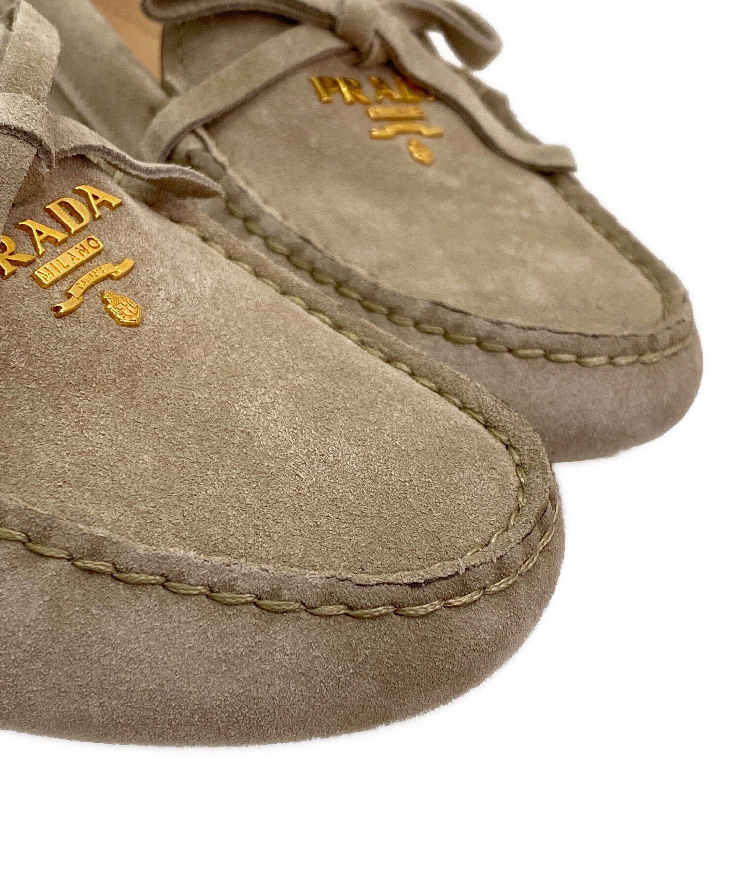PRADA スエード ロゴ リボン ドライビングシューズ 35 約22.5cm PRADA スエード ロゴ リボン ドライビングシューズ 35 約22.5cm