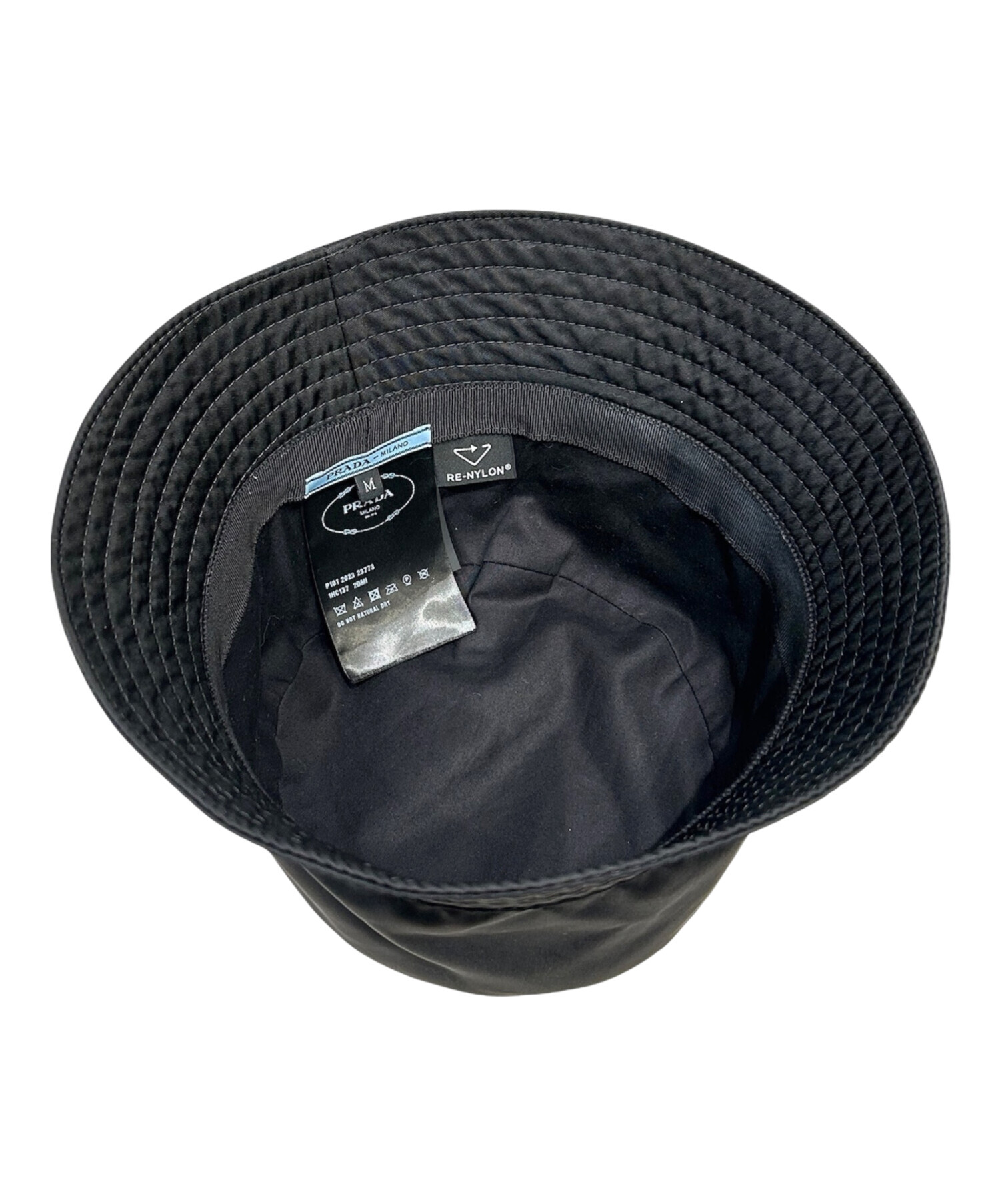 PRADA ブラック バケットハット M 美品 PRADA ブラック バケットハット