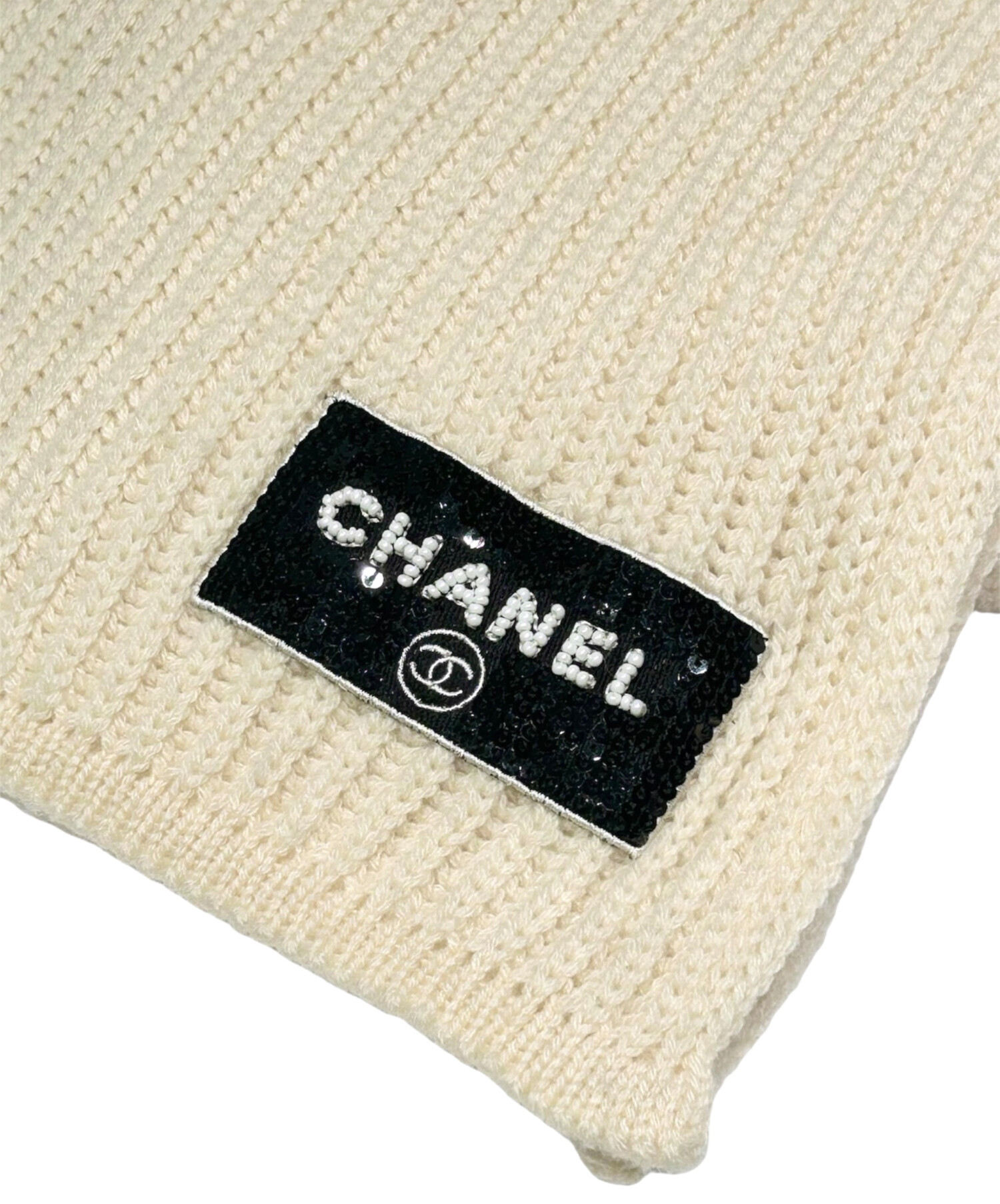 中古・古着通販】CHANEL (シャネル) カシミヤスパンコールロゴマフラー