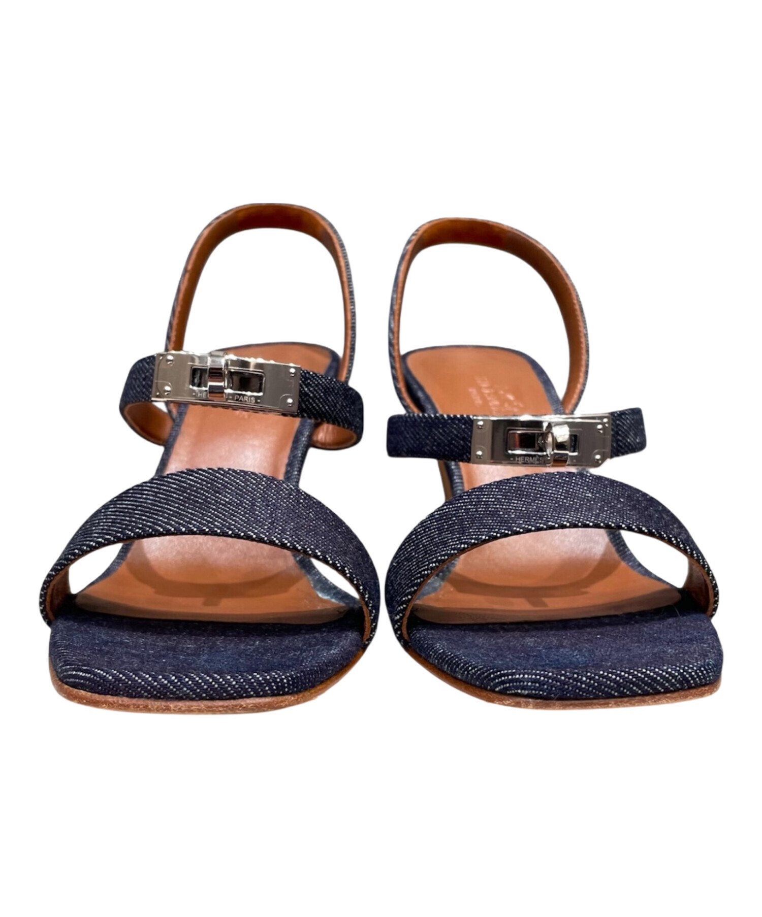 中古・古着通販】HERMES (エルメス) ケリーバックルサンダル ネイビー