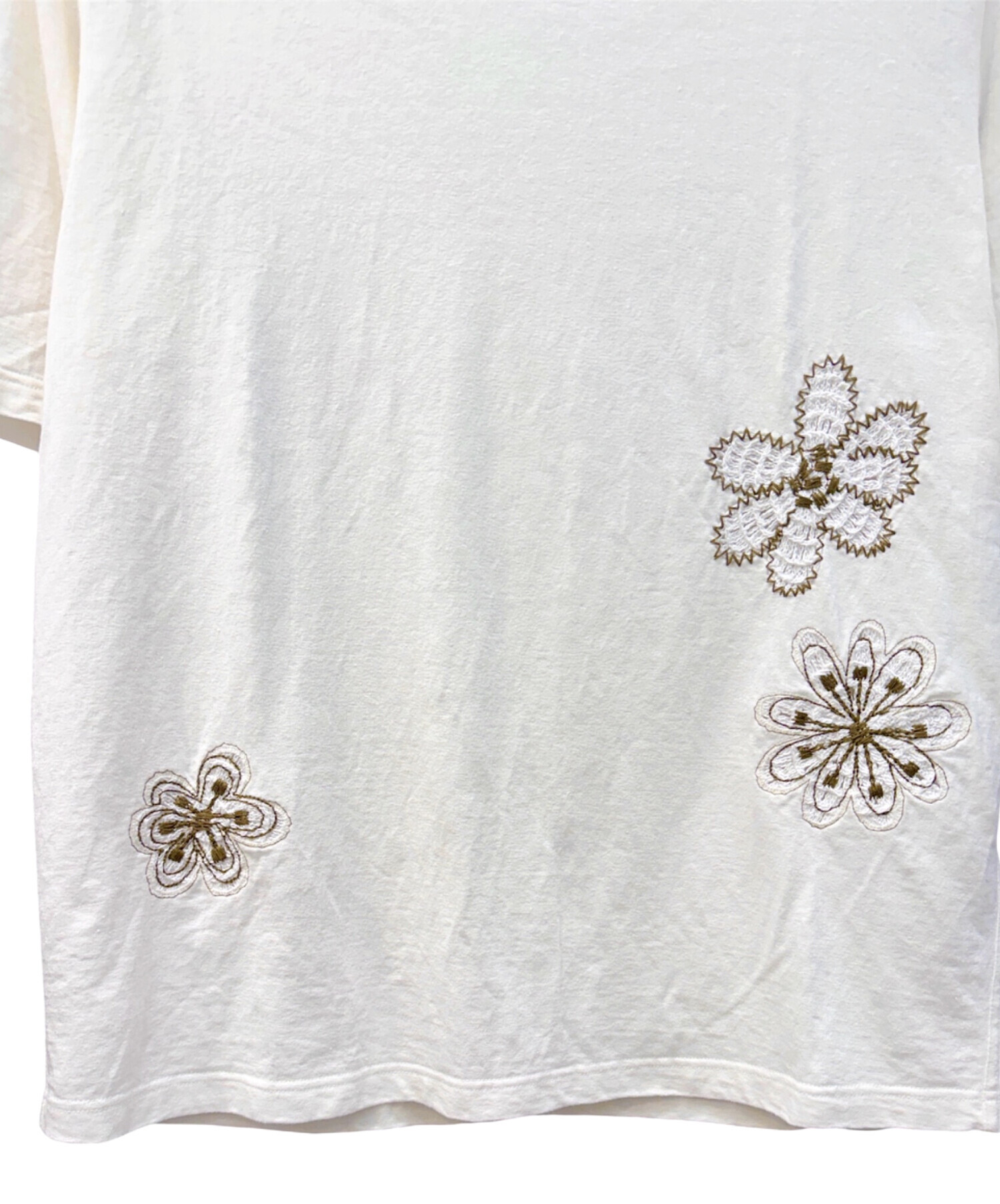 エルメス　刺繍Tシャツ　2023SS  新品未使用 中古・古着通販】HERMES (エルメス) フラワー刺繍Tシャツ ホワイト