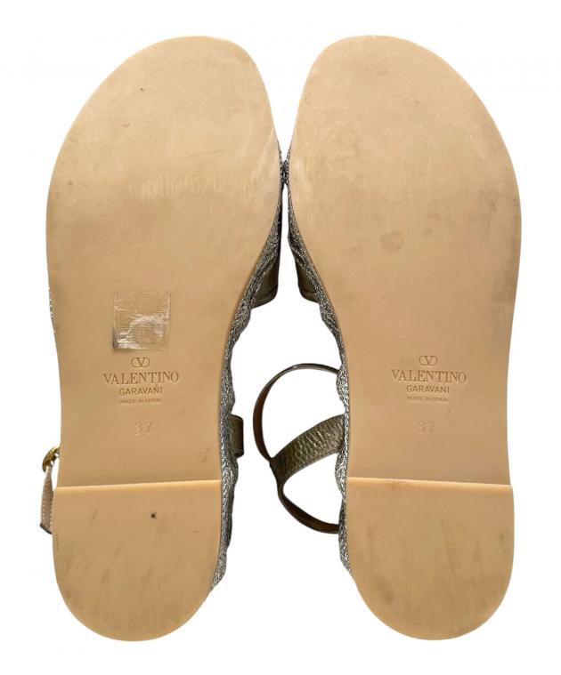 【未使用】ヴァレンティノガラヴァーニ Vロゴ サンダル ブラウン ゴールド 近年 中古・古着通販】VALENTINO GARAVANI (ヴァレンティノ・ガラヴァーニ