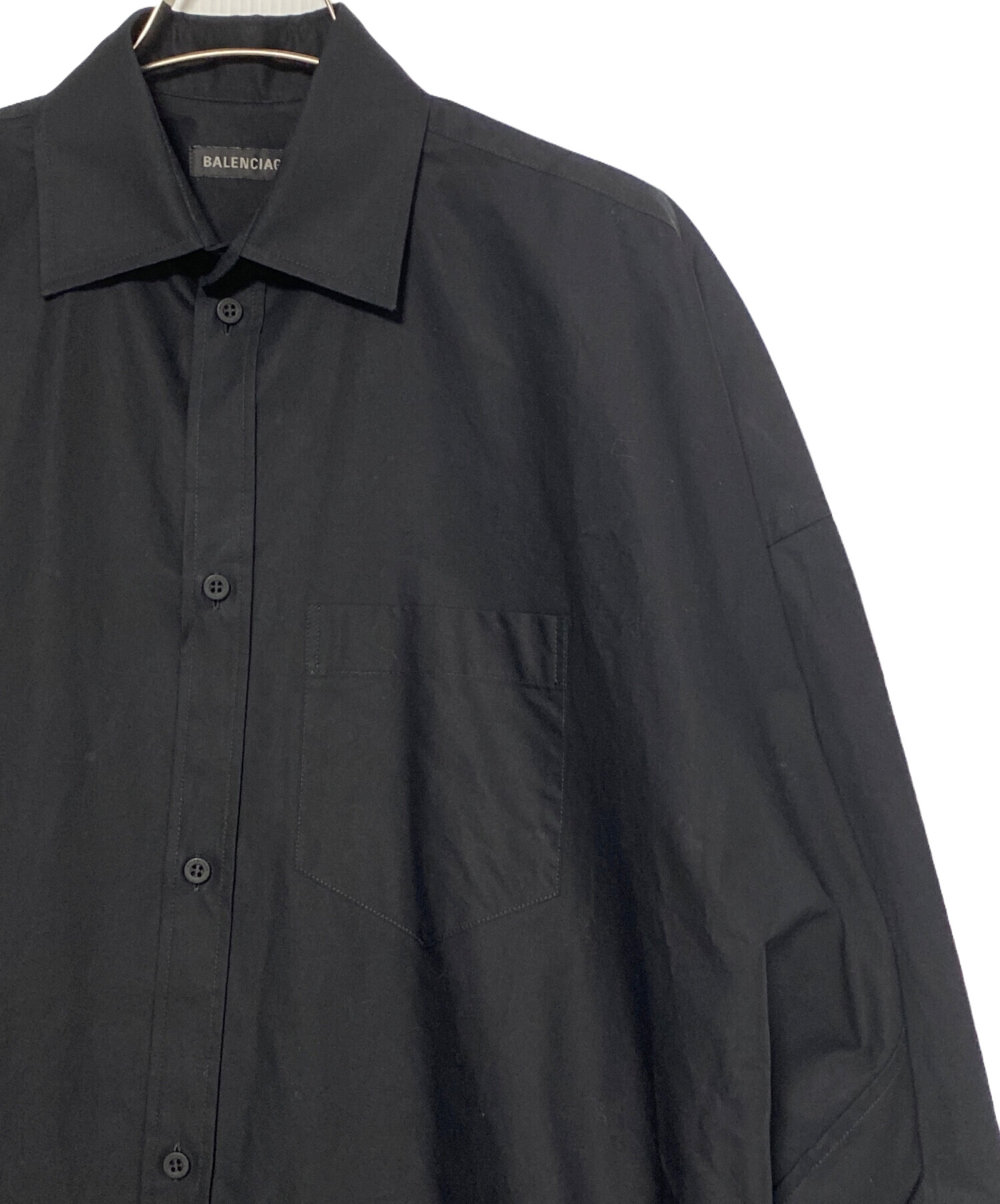 メンズ Balenciaga ブラック ロゴシャツ 36