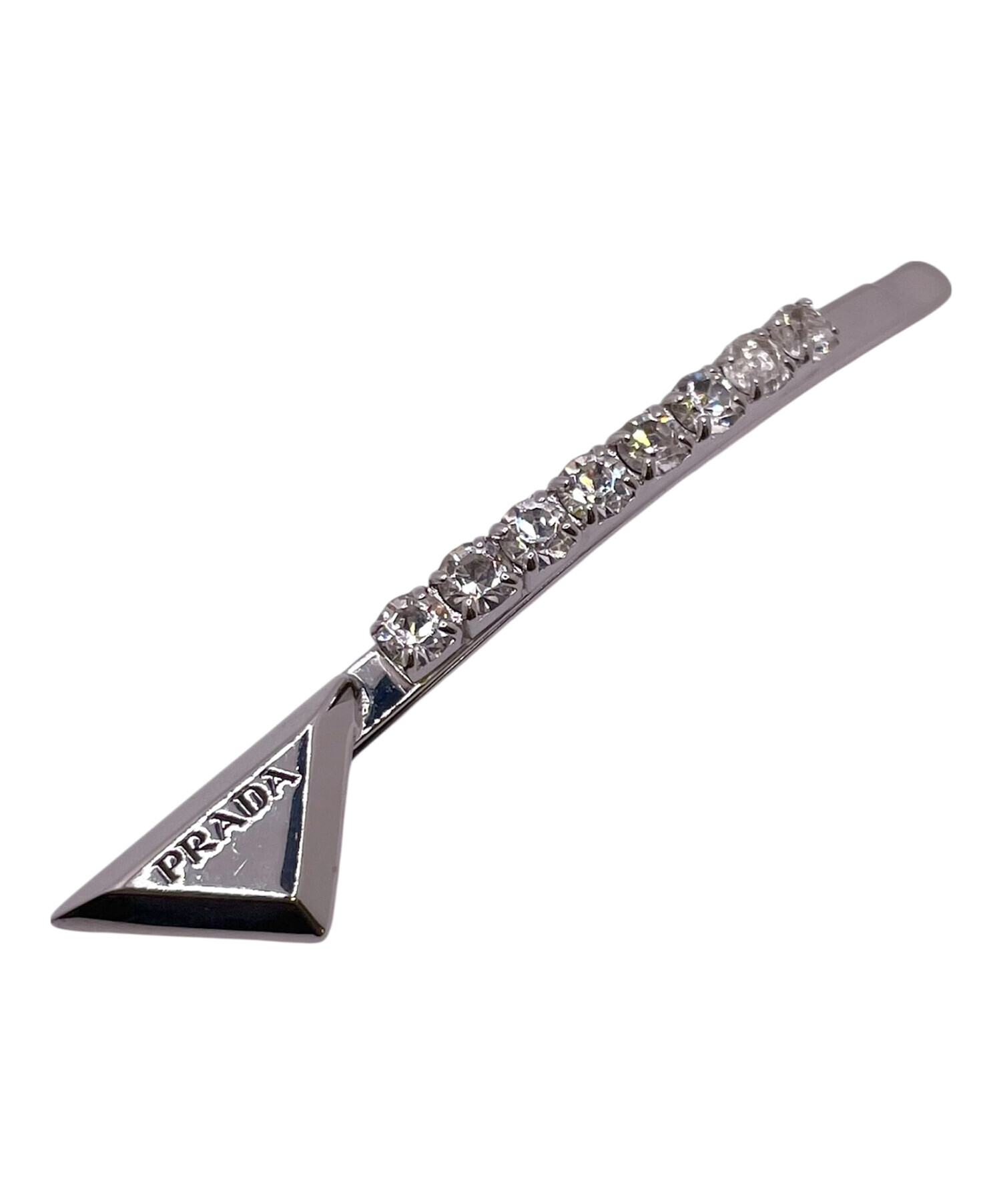 PRADA トライアングルロゴ　クリップ　シルバー 19760681_44207402_600.jpg