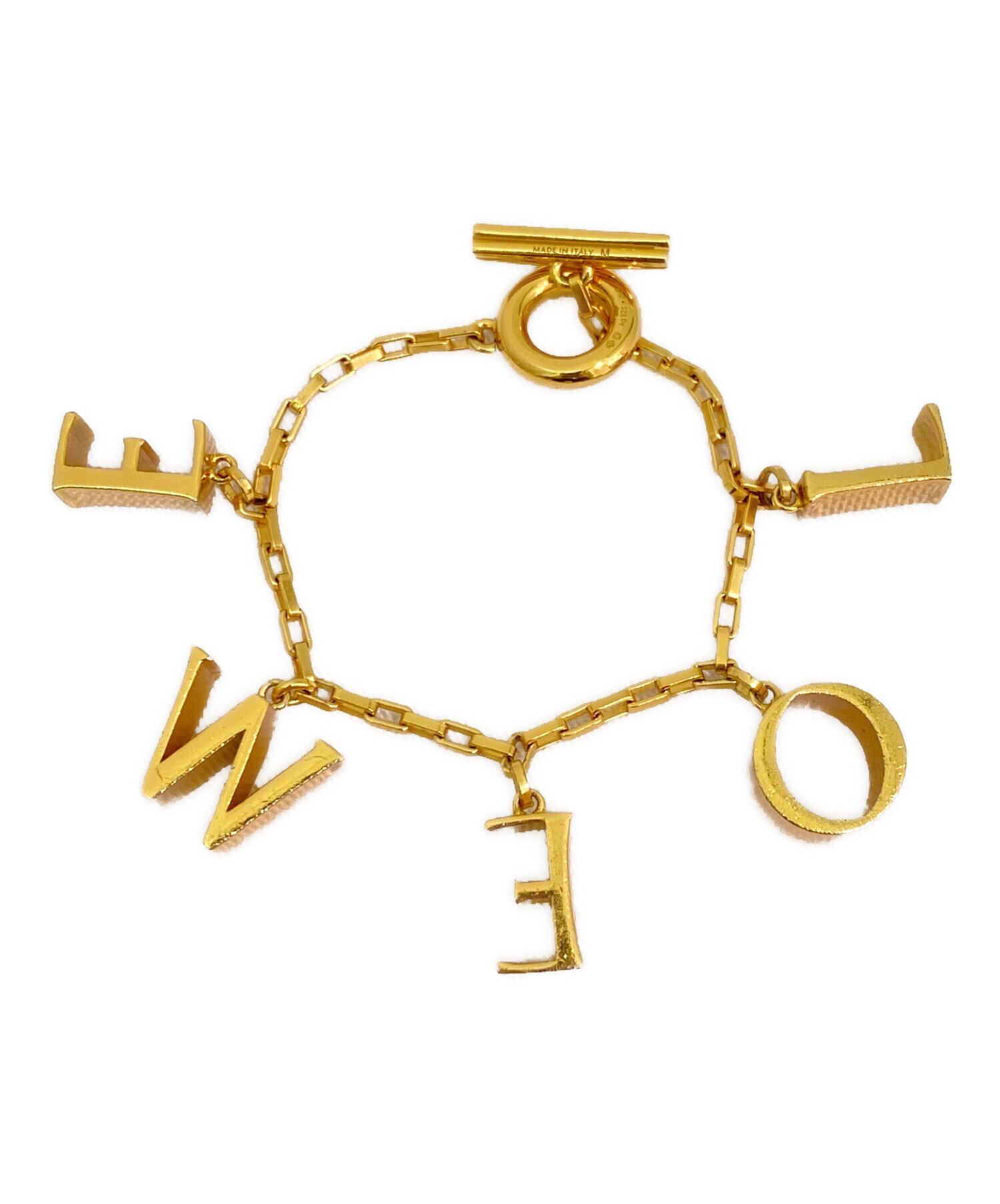 お値下げ　ロエベ　チャーム 中古・古着通販】LOEWE (ロエベ) ロゴチャームブレスレット ゴールド