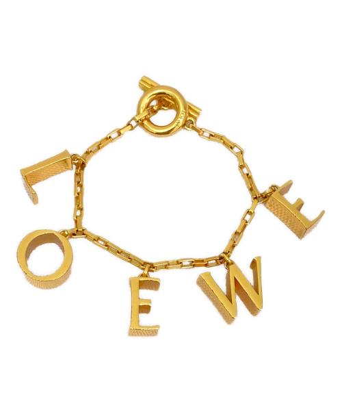 LOEWEロエベ　ゴールドトーン ブレスレット 装飾的ロゴチャーム 中古・古着通販】LOEWE (ロエベ) ロゴチャームブレスレット ゴールド