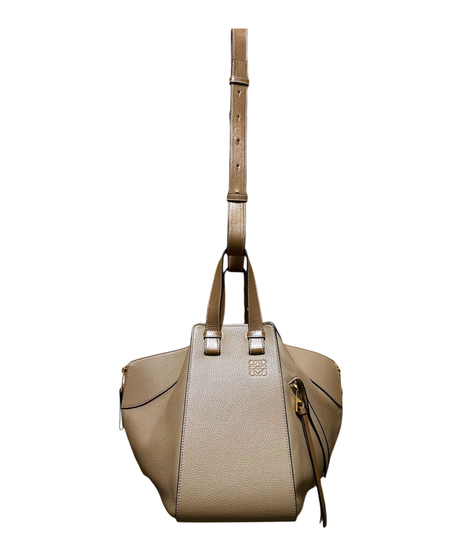 【美品】一点ものLOEWE ハンモックスモール グレージュ レザー ハンドバッグ 楽天市場】【返品可】ロエベ LOEWE ハンモック コンパクト グレージュ