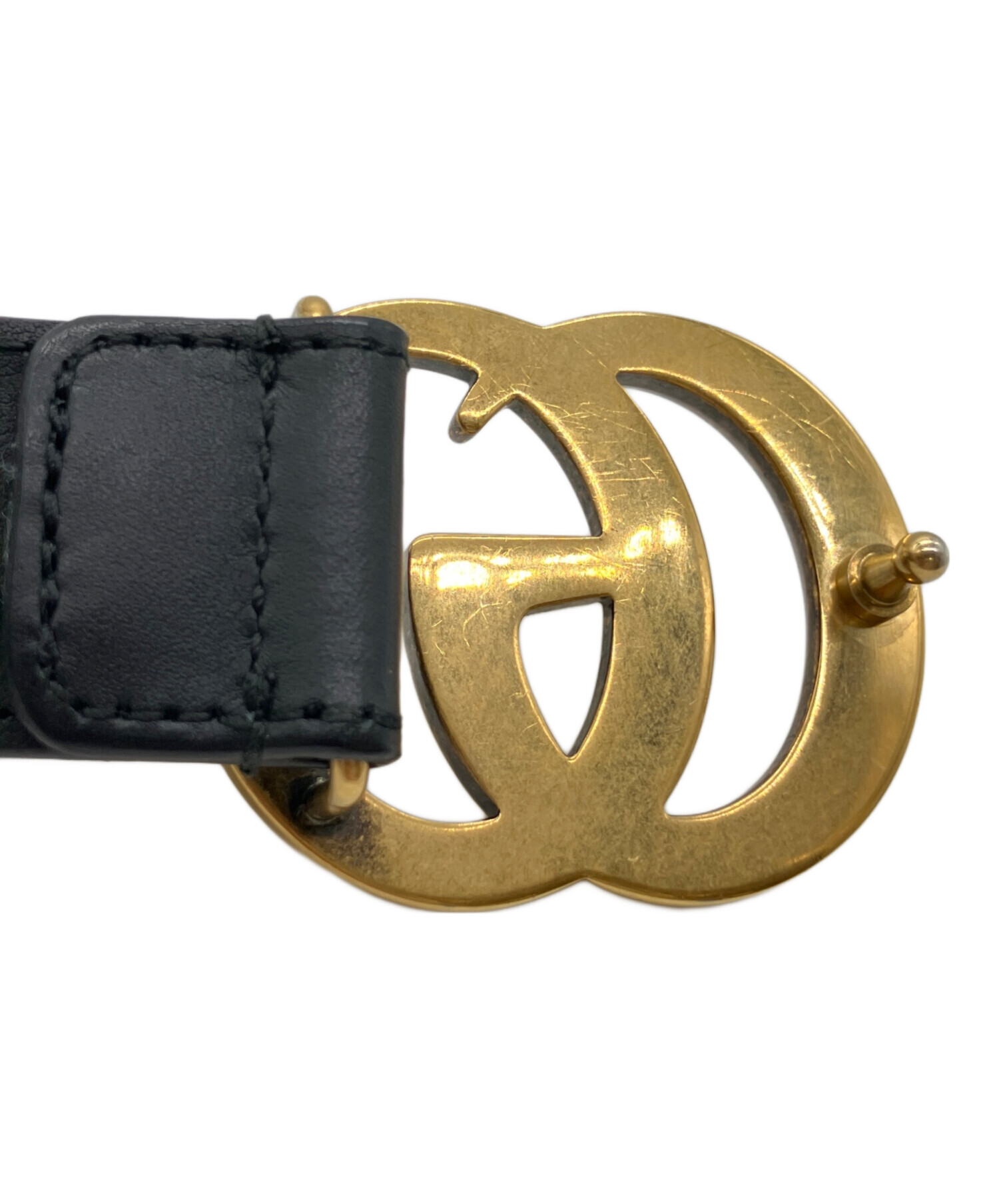 中古・古着通販】GUCCI (グッチ) ダブルG スリムベルト ブラック