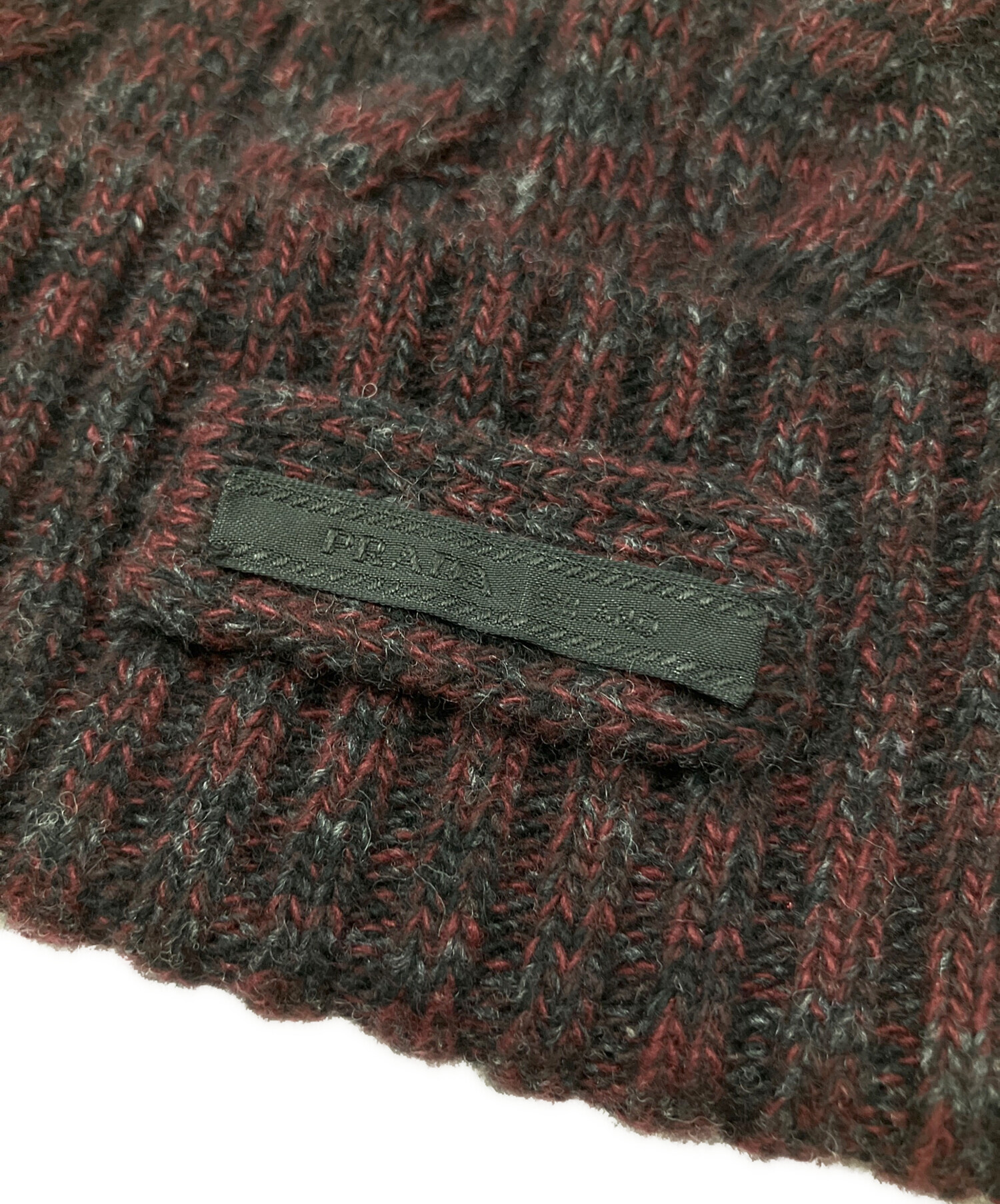 中古・古着通販】PRADA (プラダ) Wool Blend Ribbed Knit Beanie