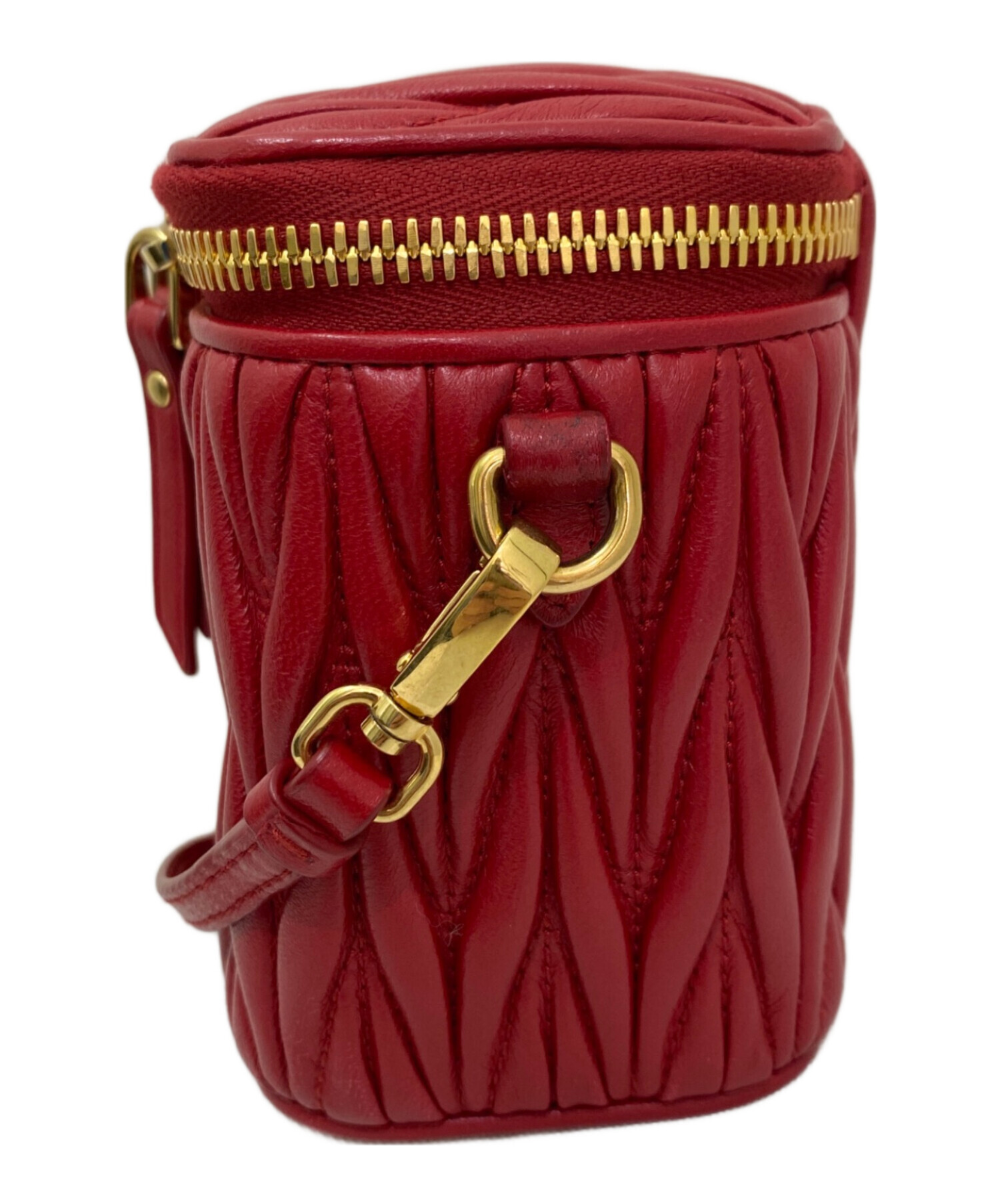 miumiu チェーンショルダーバッグ　赤　中古 中古・古着通販】MIU MIU (ミュウミュウ) マテラッセレザー マイクロ