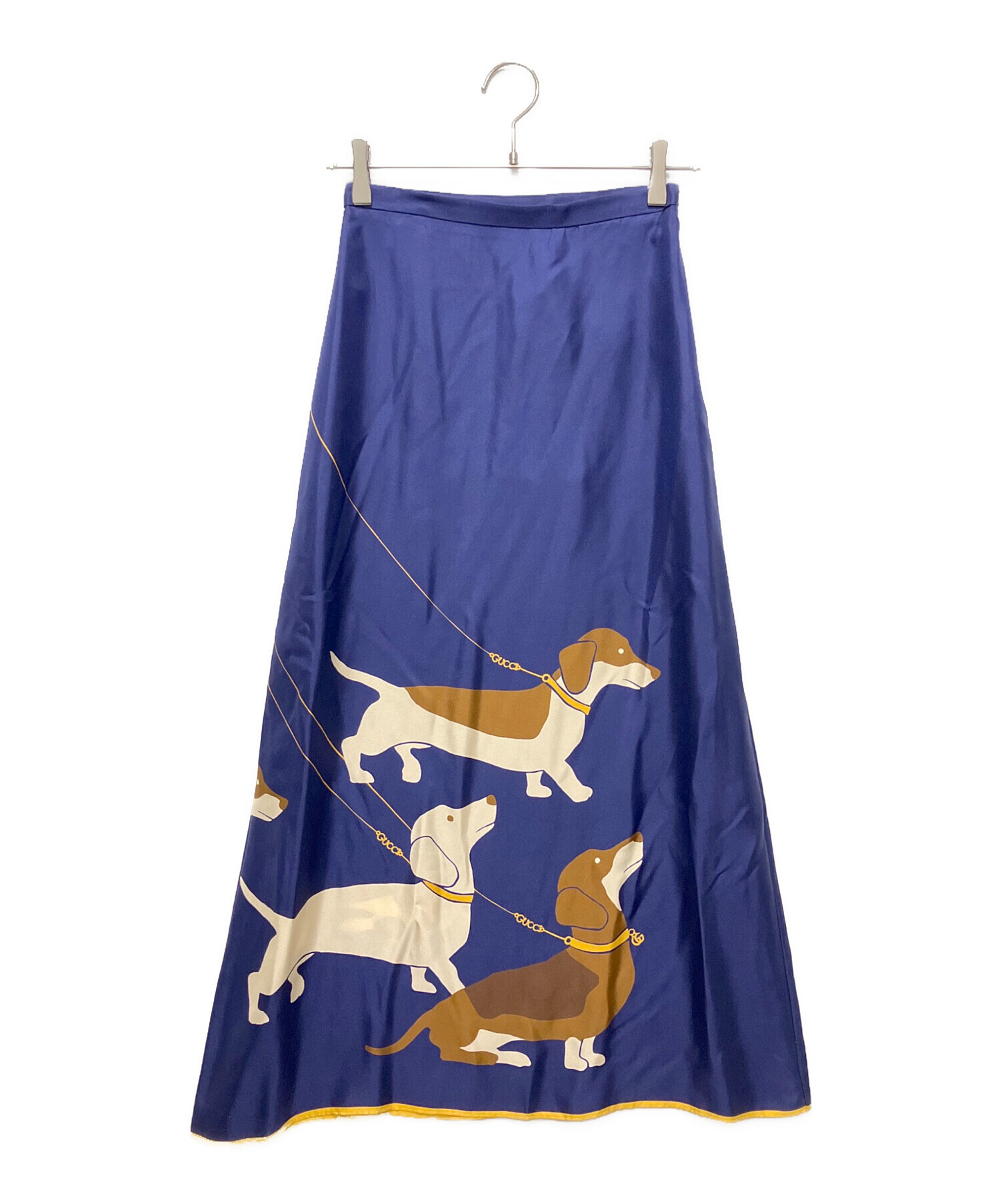 中古・古着通販】GUCCI (グッチ) ドッグプリントシルクスカート