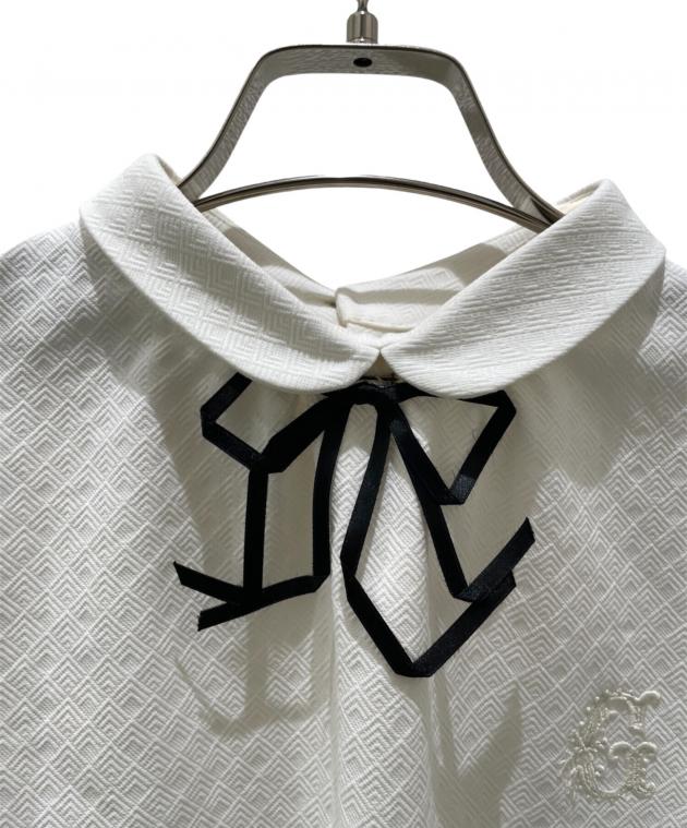 中古・古着通販】GUCCI (グッチ) 長袖リボンブラウス ホワイト サイズ