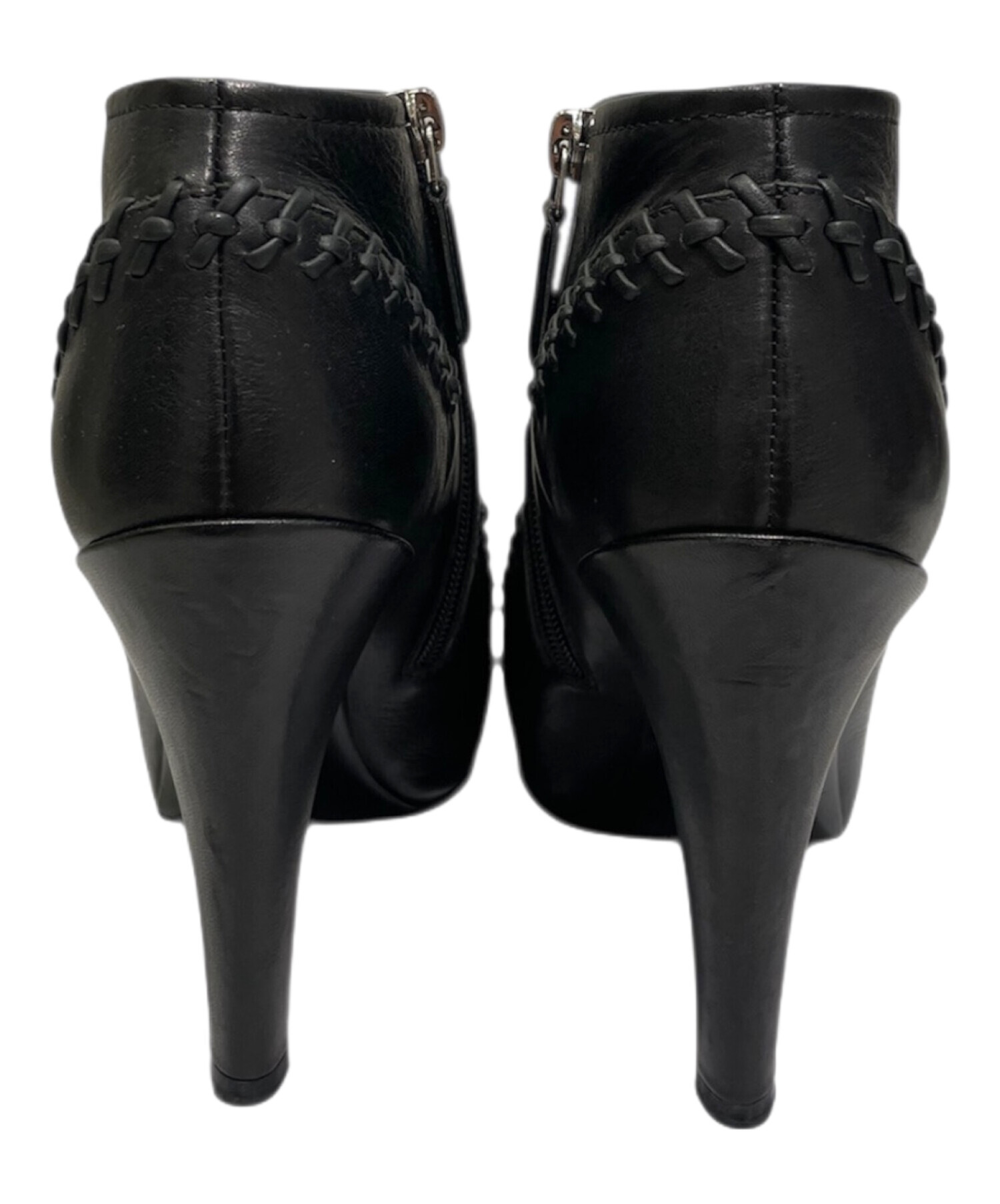 CHANEL ブラック ショートブーツ 37 CHANEL シャネル サイドゴア ショートブーツ 黒 ブラック ココマーク