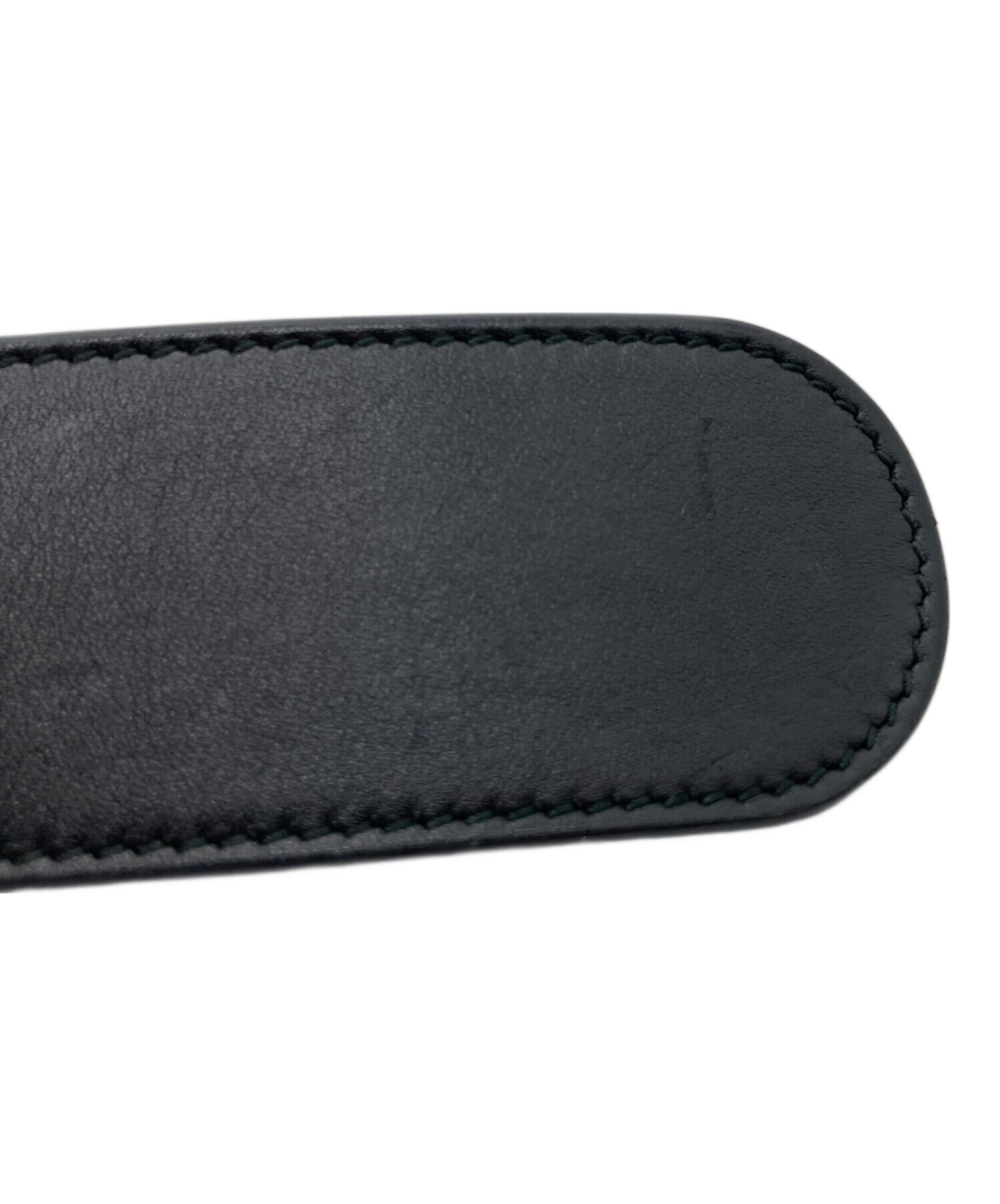 GUCCI グッチ 37.5/25cm ダブル GG LOGO ブラック 04A 中古・古着通販】GUCCI (グッチ) ダブルGレザーベルト ブラック サイズ