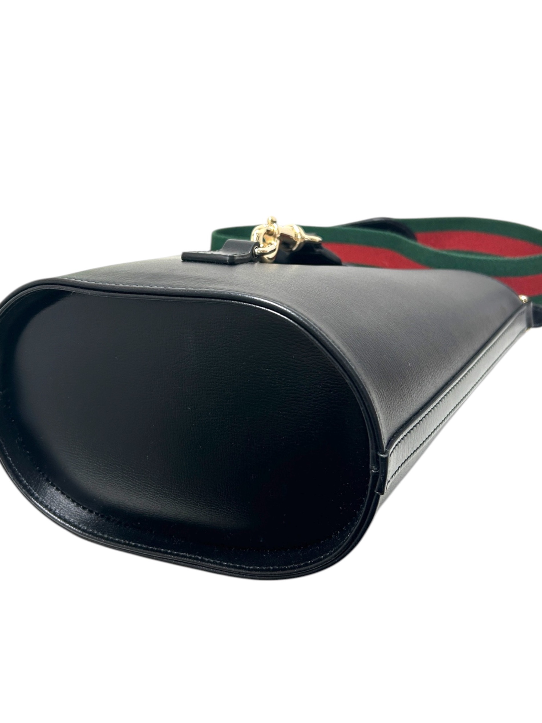 GUCCI グッチ シェリーライン バケットバッグ ワンショルダーバッグ ブラック レザー 782908 中古・古着通販】GUCCI (グッチ) ミニバケットショルダーバッグ/782908