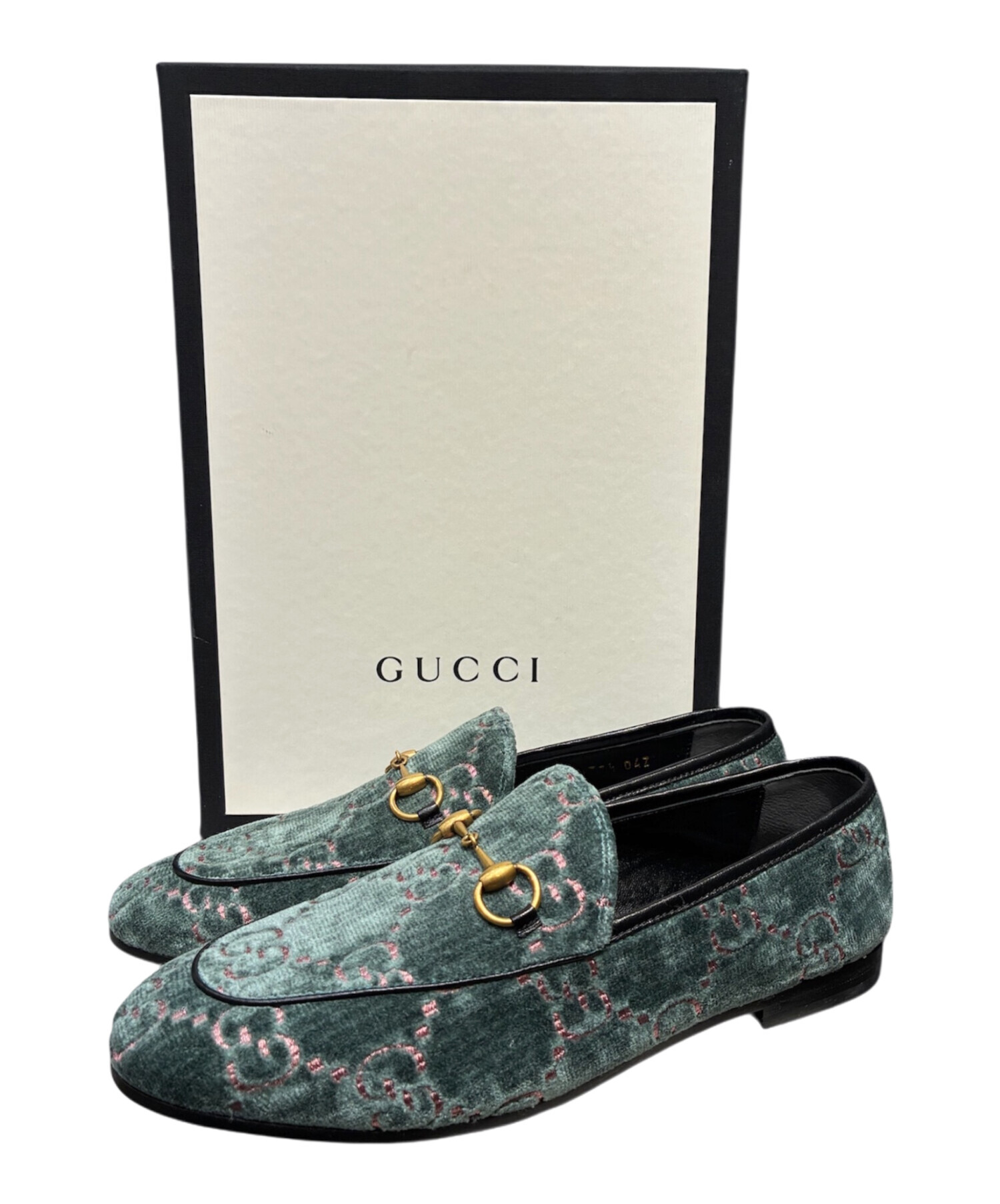 中古・古着通販】GUCCI (グッチ) ベロアホースビットローファー GG