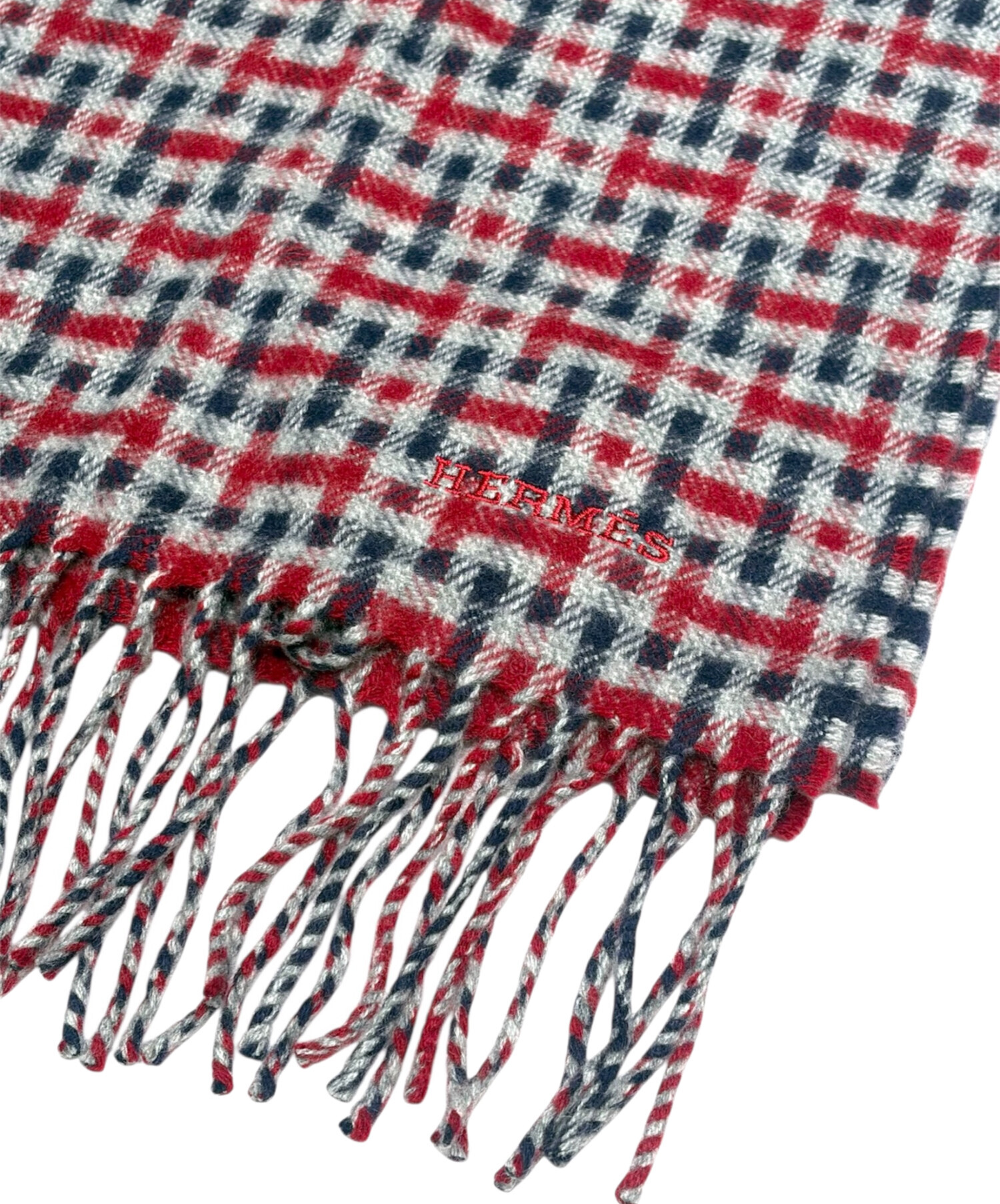 中古・古着通販】HERMES (エルメス) Hロゴカシミヤストール レッド