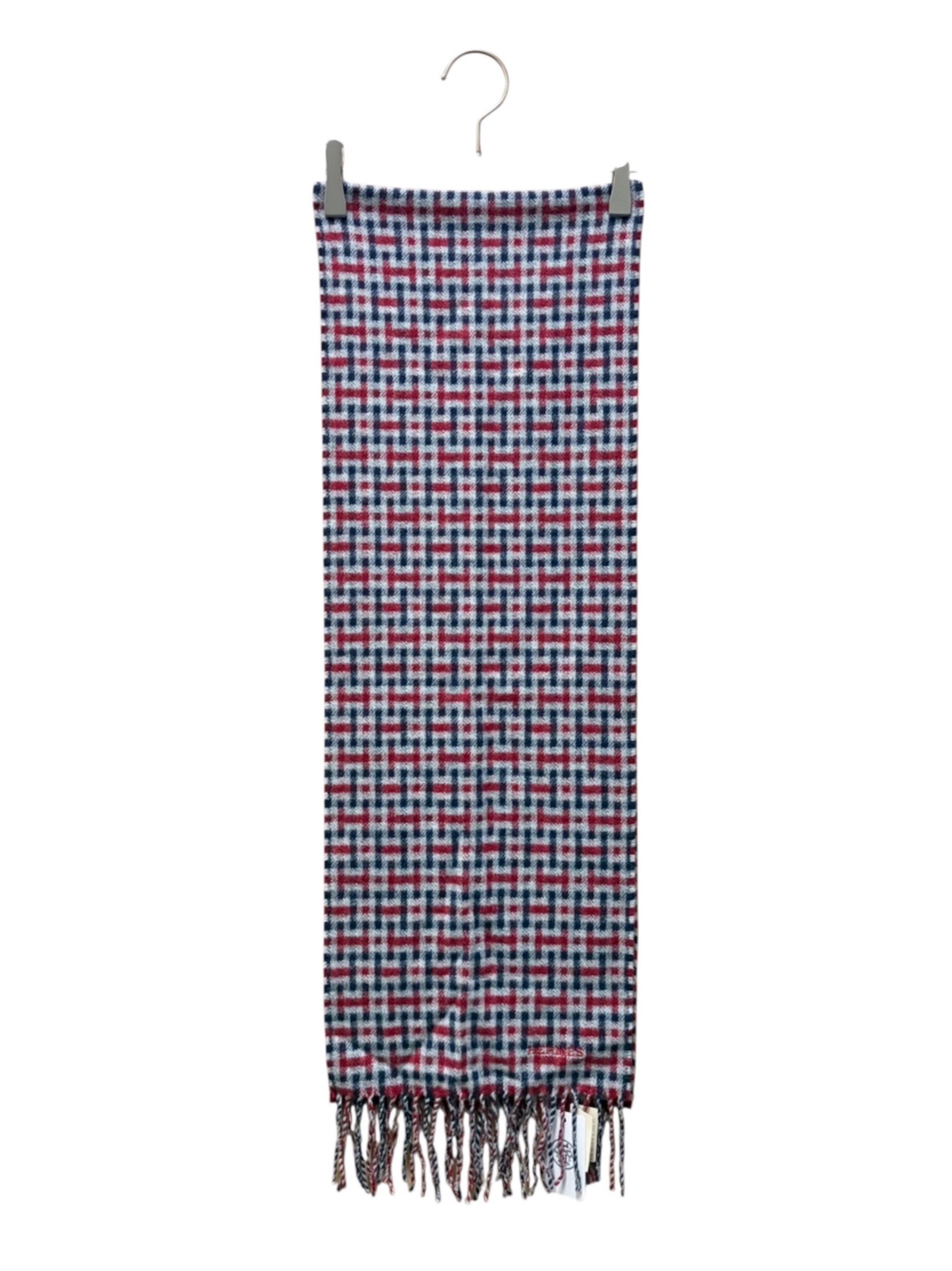 中古・古着通販】HERMES (エルメス) Hロゴカシミヤストール レッド