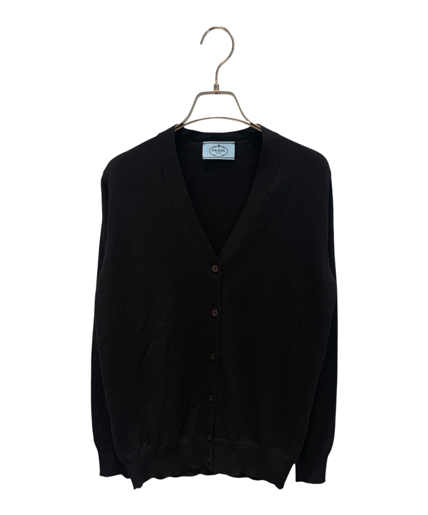 中古・古着通販】PRADA (プラダ) ニットカーディガン ブラック サイズ