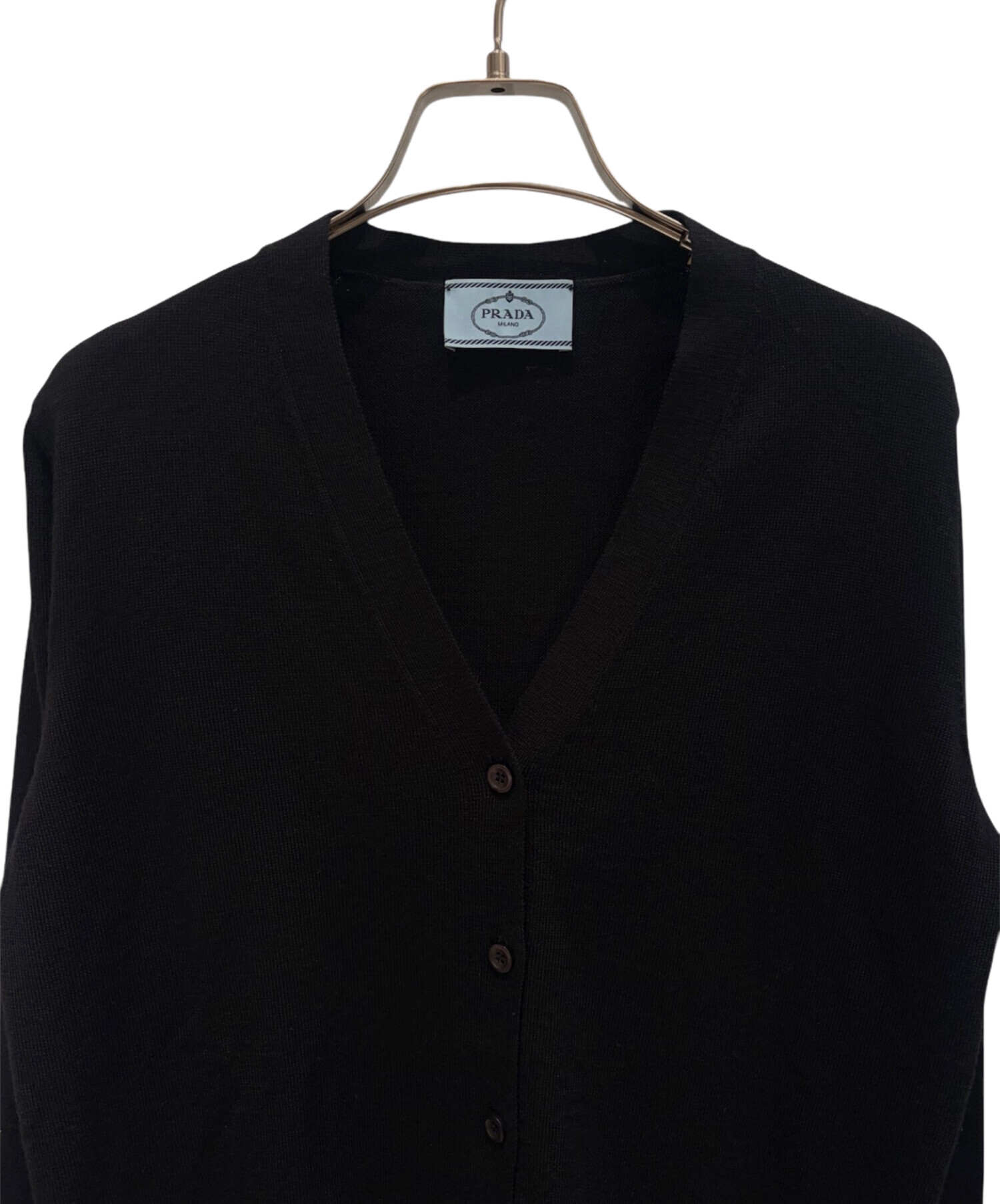 中古・古着通販】PRADA (プラダ) ニットカーディガン ブラック サイズ