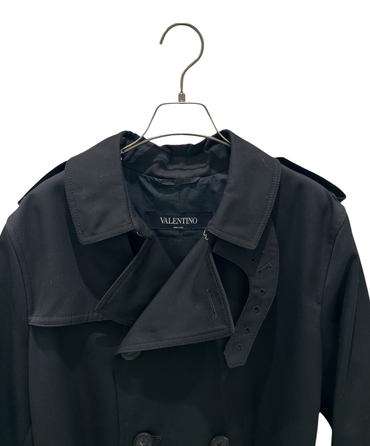 イタリア製◇ヴァレンティノVALENTINO◇コート 中古・古着通販】VALENTINO (ヴァレンティノ) トレンチコート ブラック