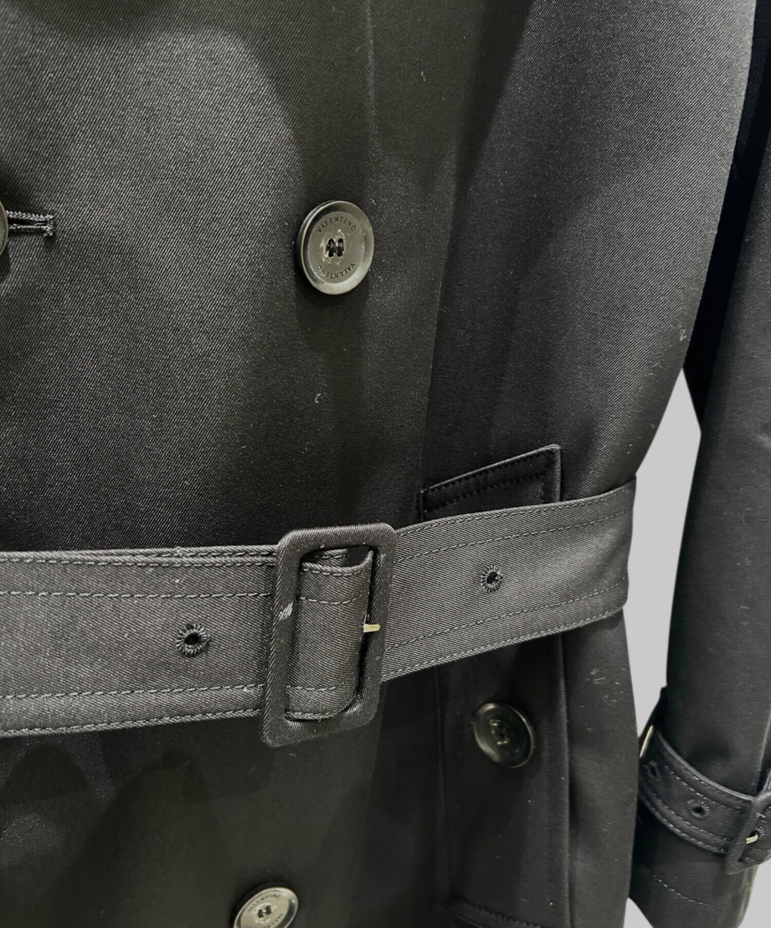中古・古着通販】VALENTINO (ヴァレンティノ) トレンチコート ブラック
