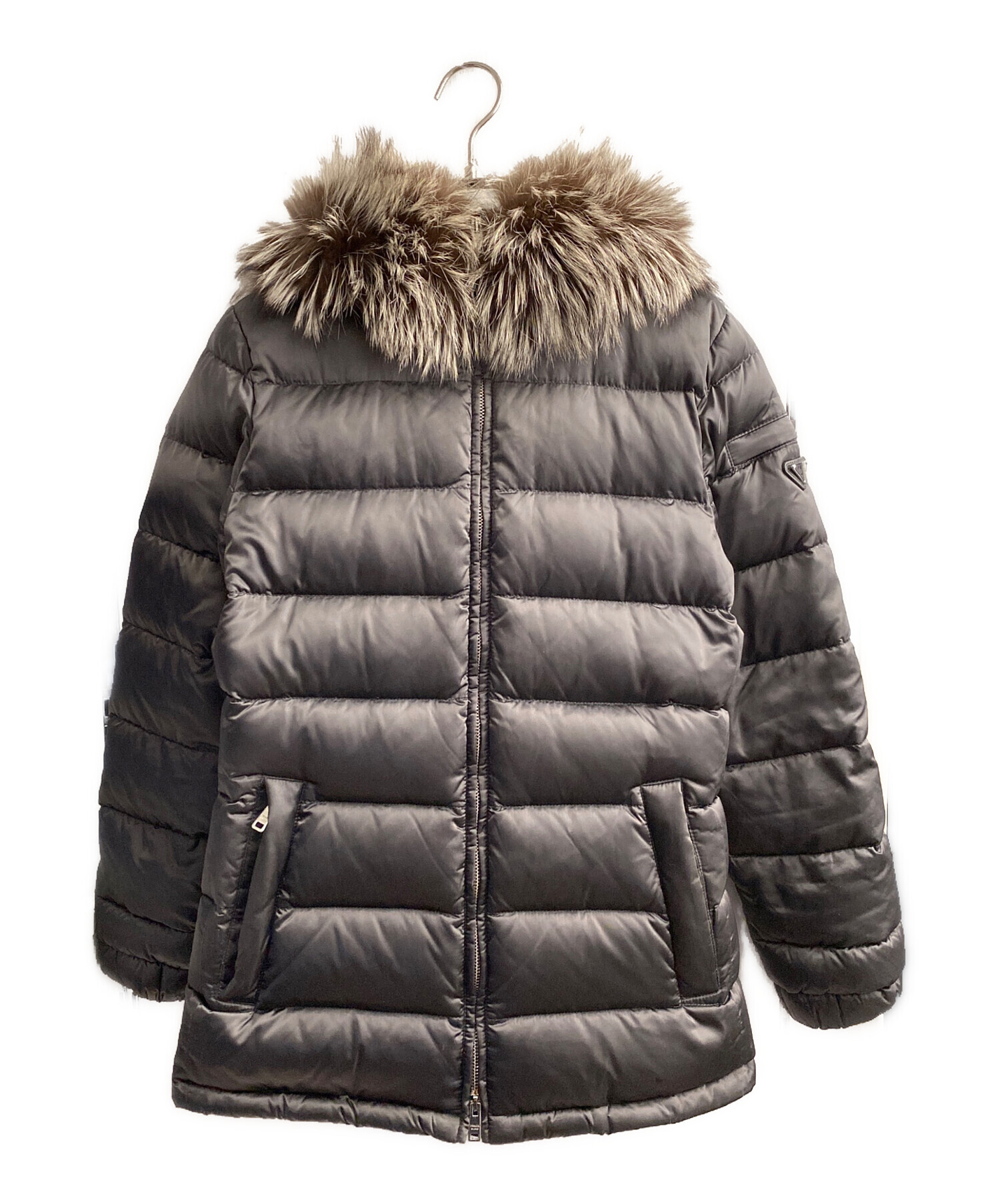 中古・古着通販】PRADA (プラダ) ファーダウンジャケット グレー