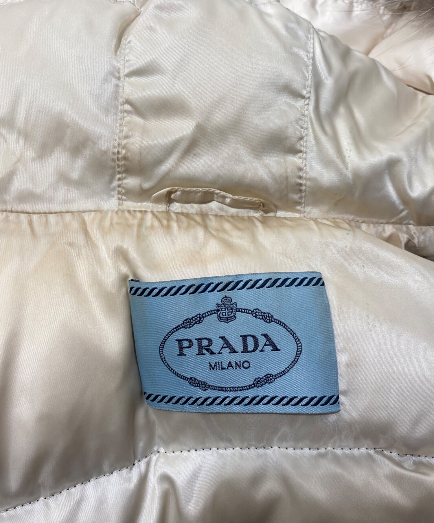 中古・古着通販】PRADA (プラダ) ファーダウンジャケット グレー 