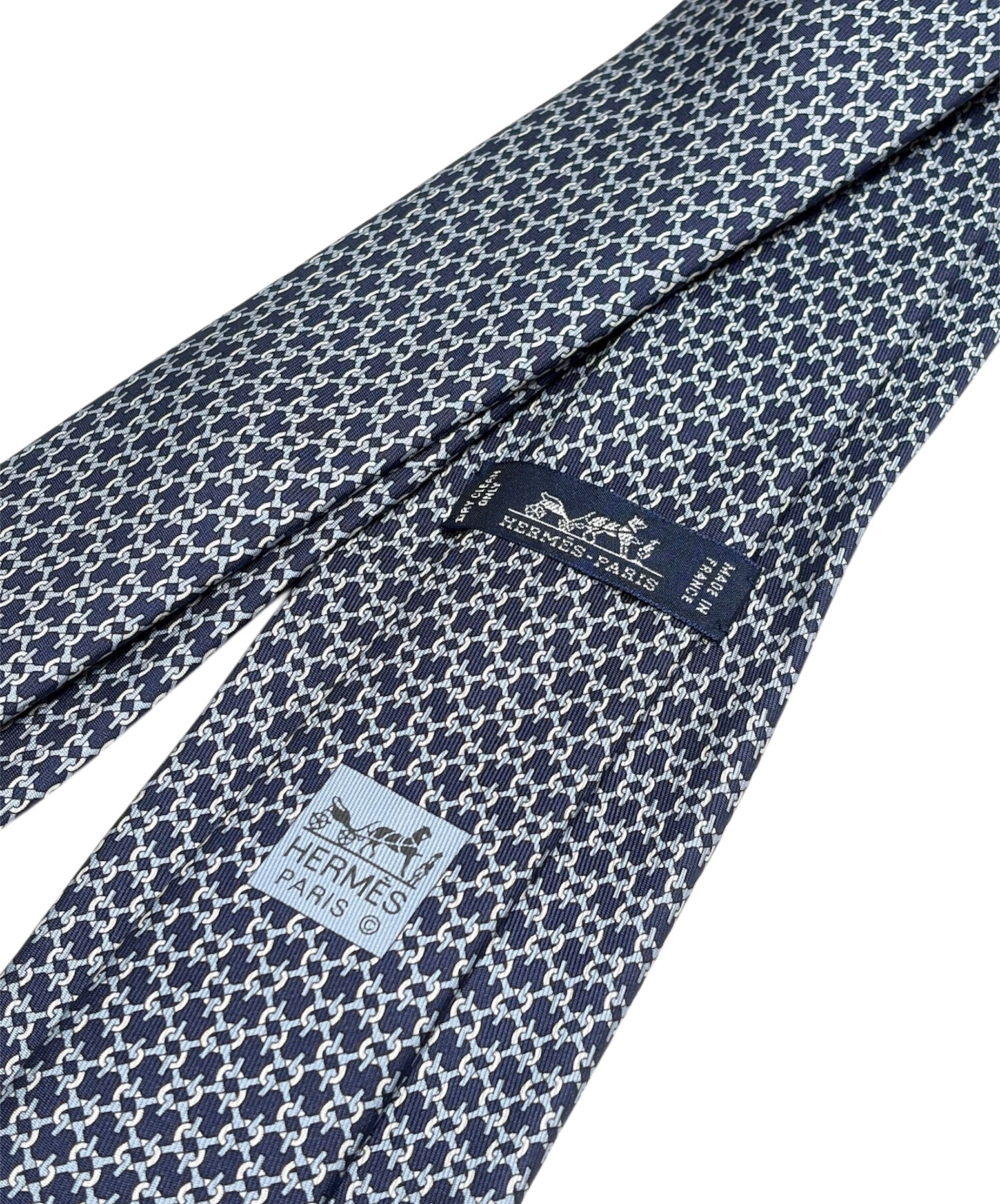 中古・古着通販】HERMES (エルメス) 総柄ネクタイ ブルー サイズ