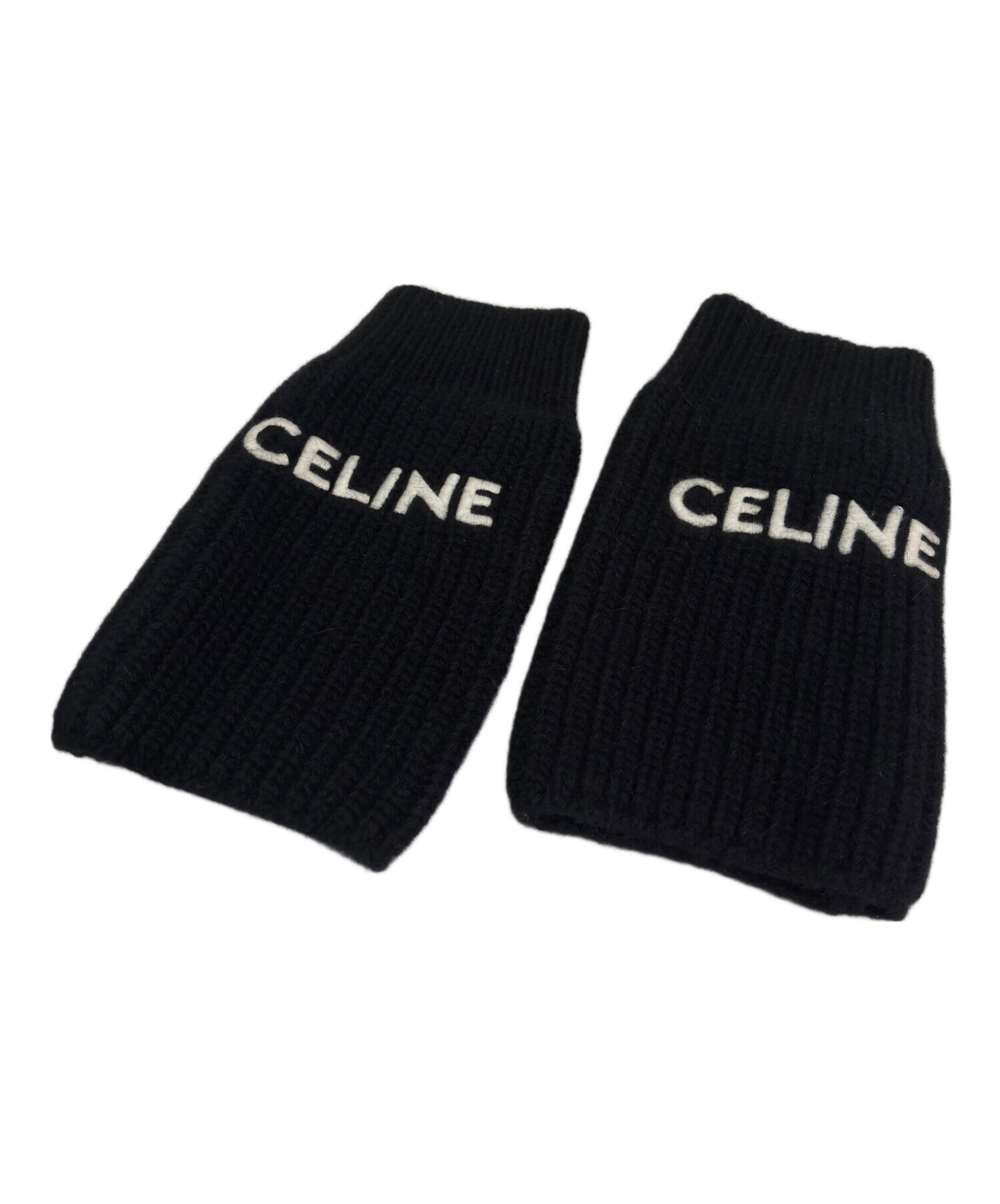 セリーヌアームカバー 中古・古着通販】CELINE (セリーヌ) ロゴ刺繍アームカバー ブラック