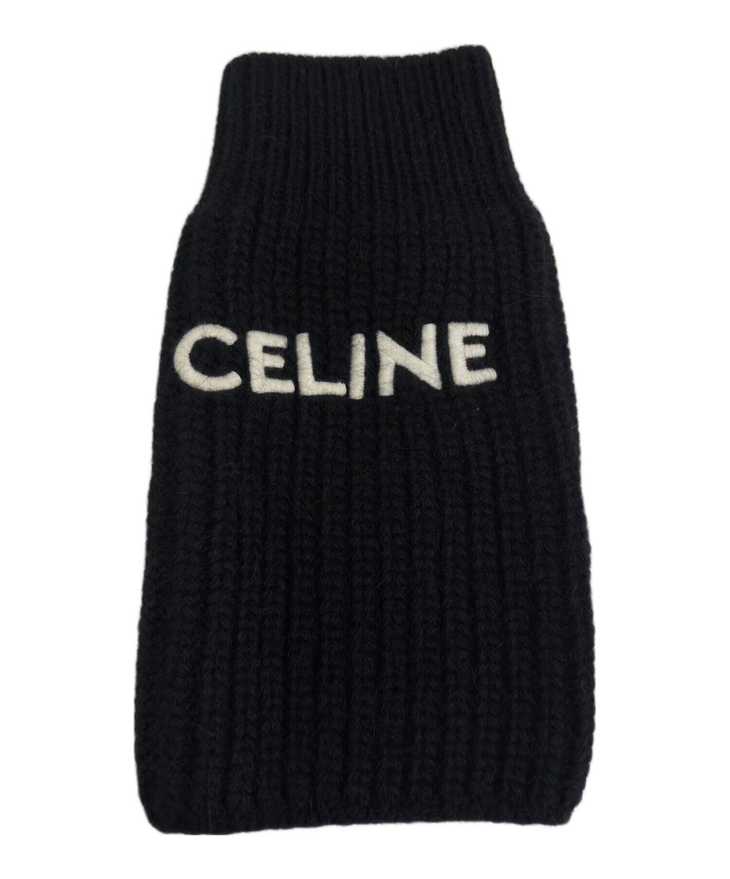 セリーヌアームカバー 中古・古着通販】CELINE (セリーヌ) ロゴ刺繍アームカバー ブラック