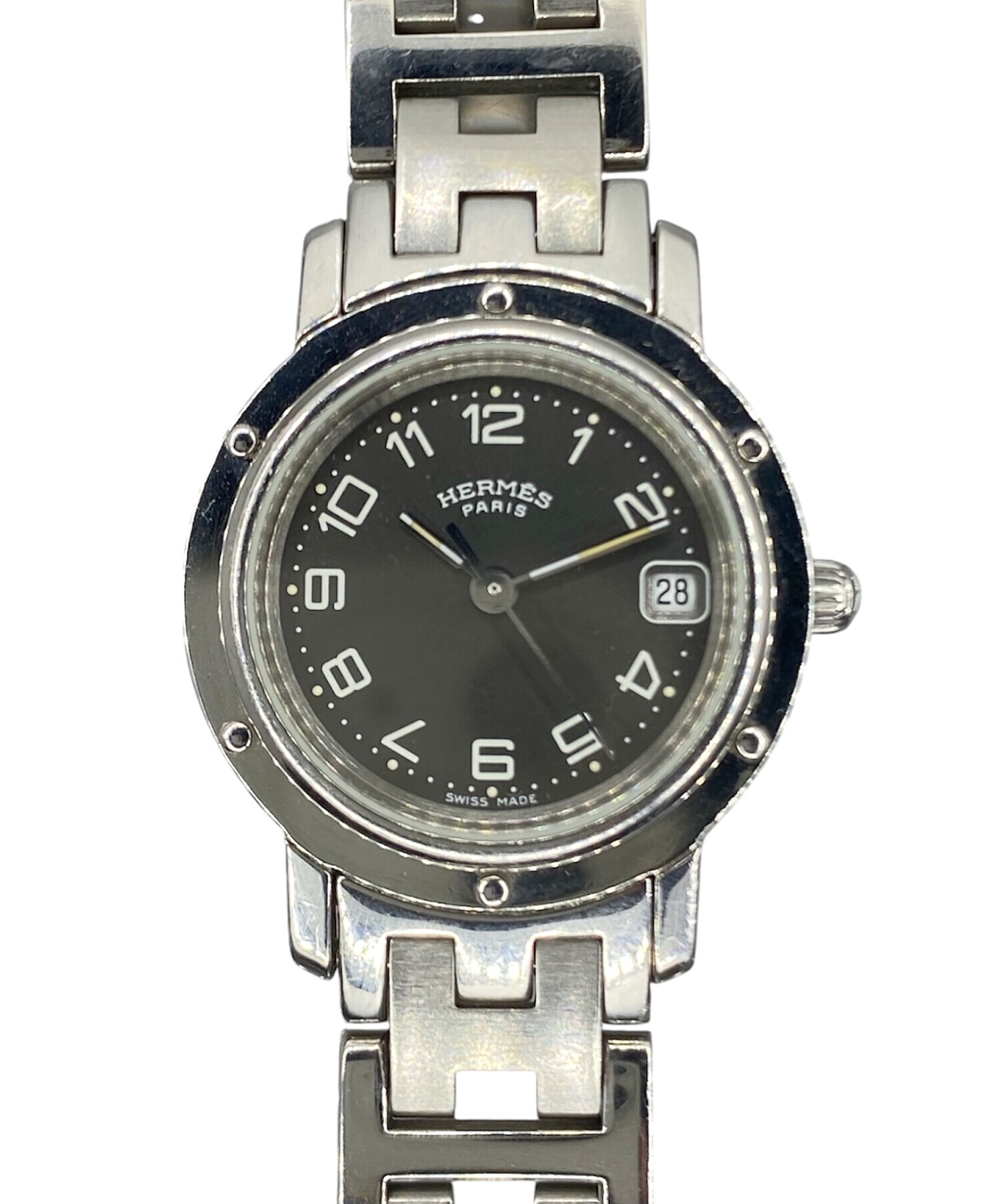 中古・古着通販】HERMES (エルメス) クリッパー ブラック 黒文字盤