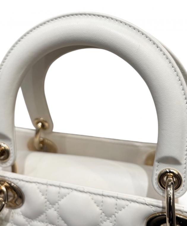 レア♡Diorヴィンテージ白レザーバッグ 丸型ハンドル 中古・古着通販】Christian Dior (クリスチャン ディオール) Lady Dior