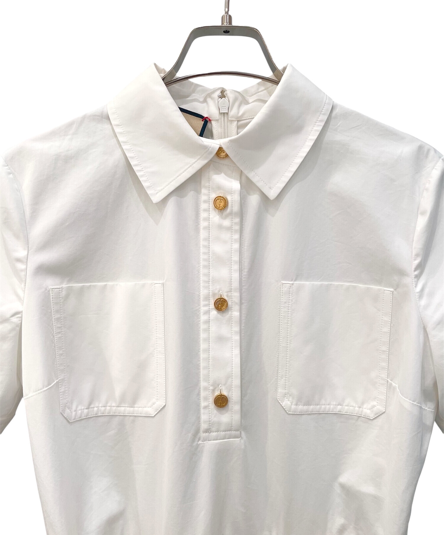 中古・古着通販】GUCCI (グッチ) ベルト付コットンワンピース ホワイト