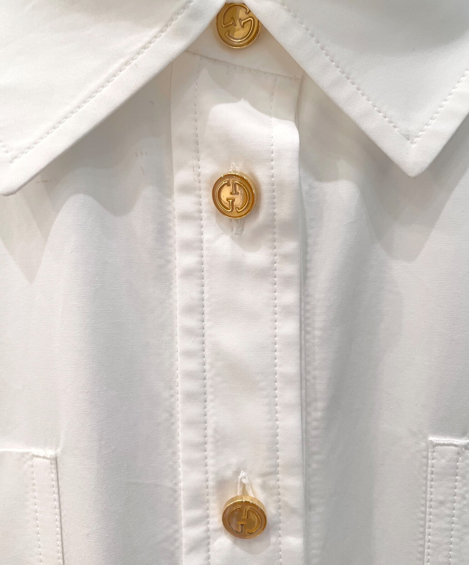 中古・古着通販】GUCCI (グッチ) ベルト付コットンワンピース ホワイト