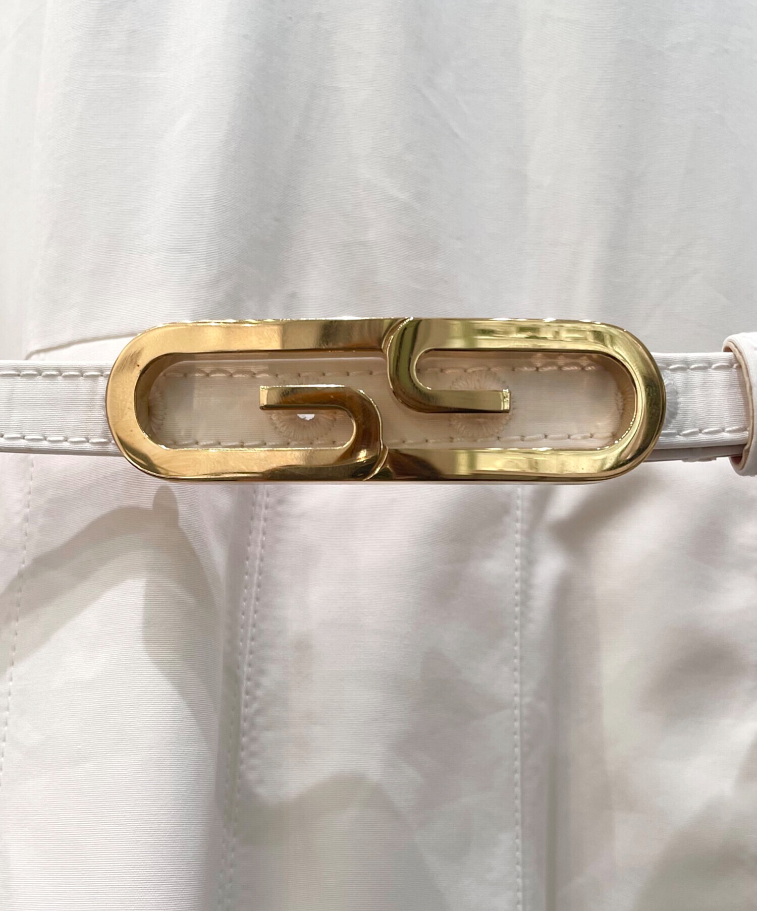 中古・古着通販】GUCCI (グッチ) ベルト付コットンワンピース ホワイト