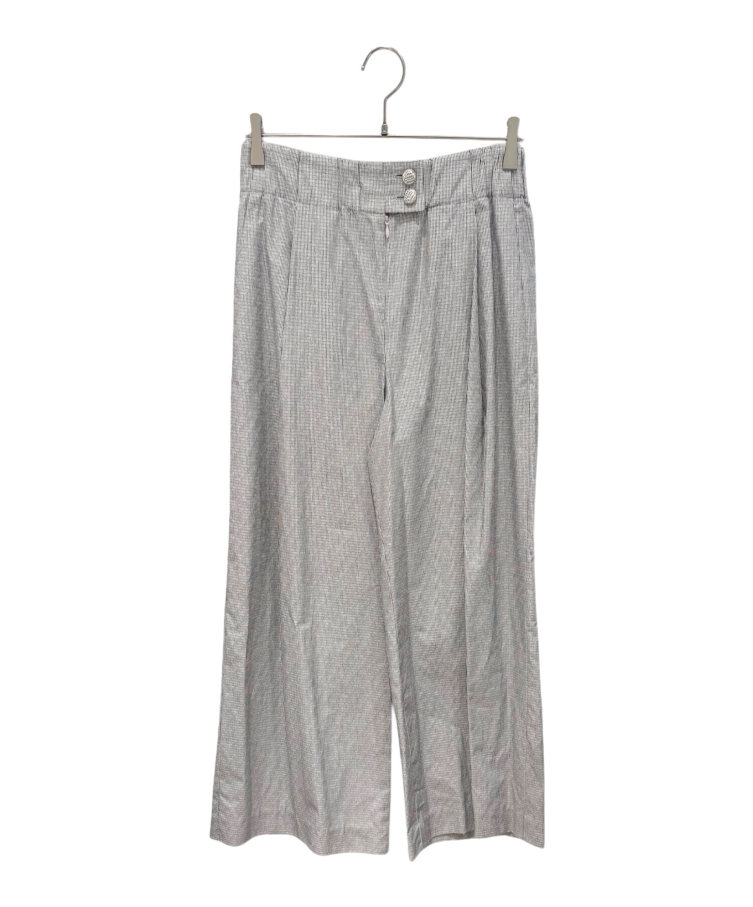 美品 CHANFL シャネル　ワイド パンツ 中古・古着通販】CHANEL (シャネル) ワイドパンツ ホワイト×ネイビー