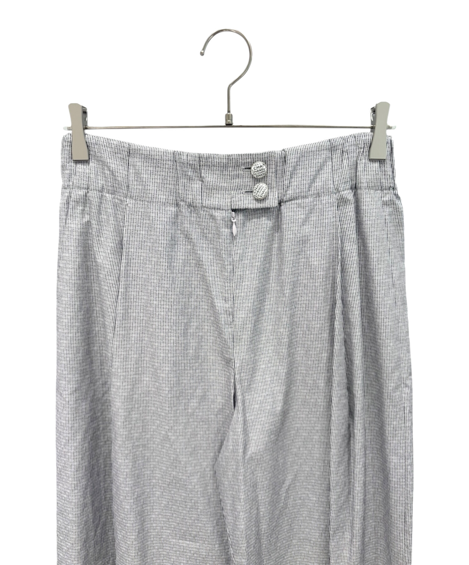 中古・古着通販】CHANEL (シャネル) ワイドパンツ ホワイト×ネイビー