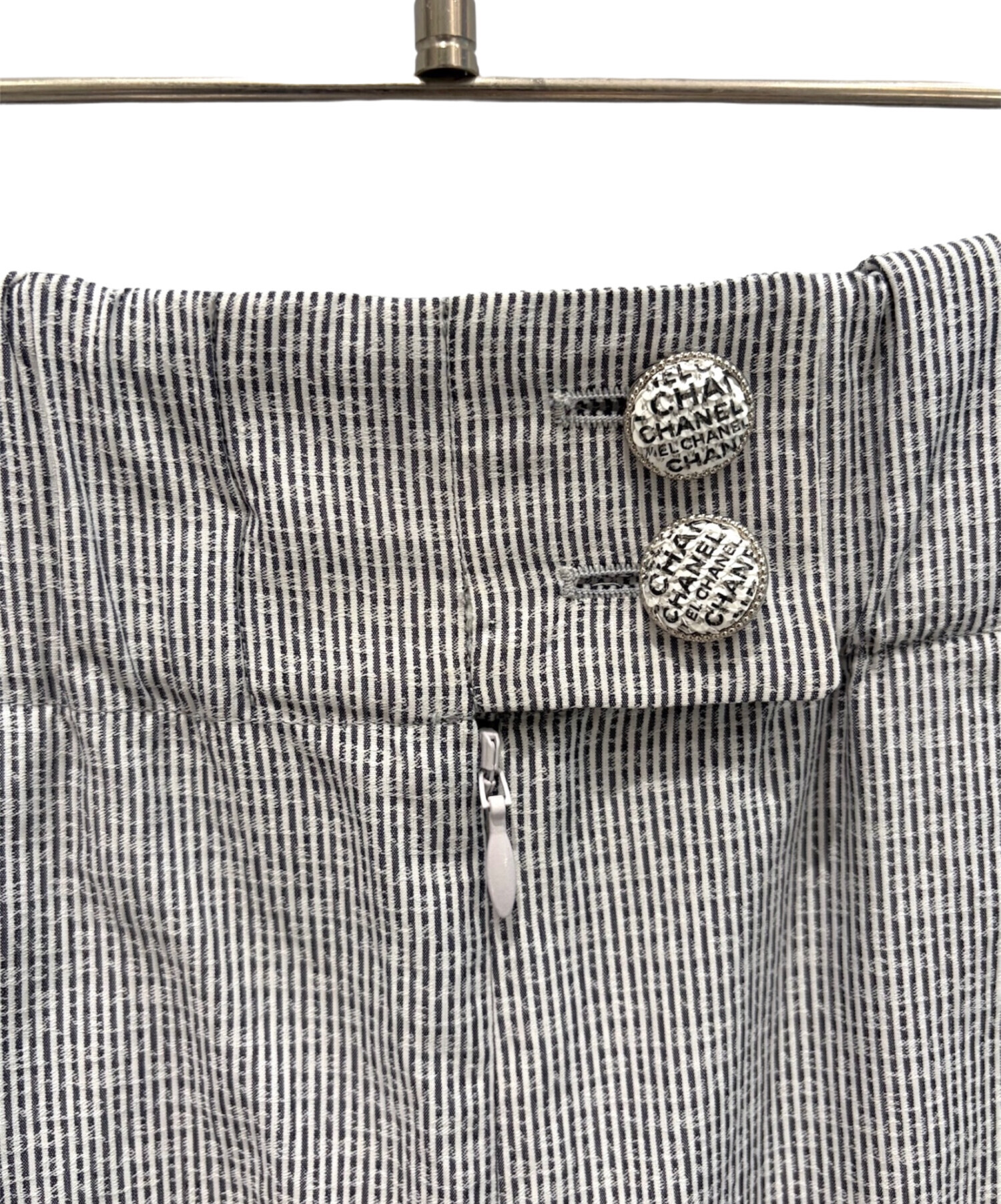 中古・古着通販】CHANEL (シャネル) ワイドパンツ ホワイト×ネイビー