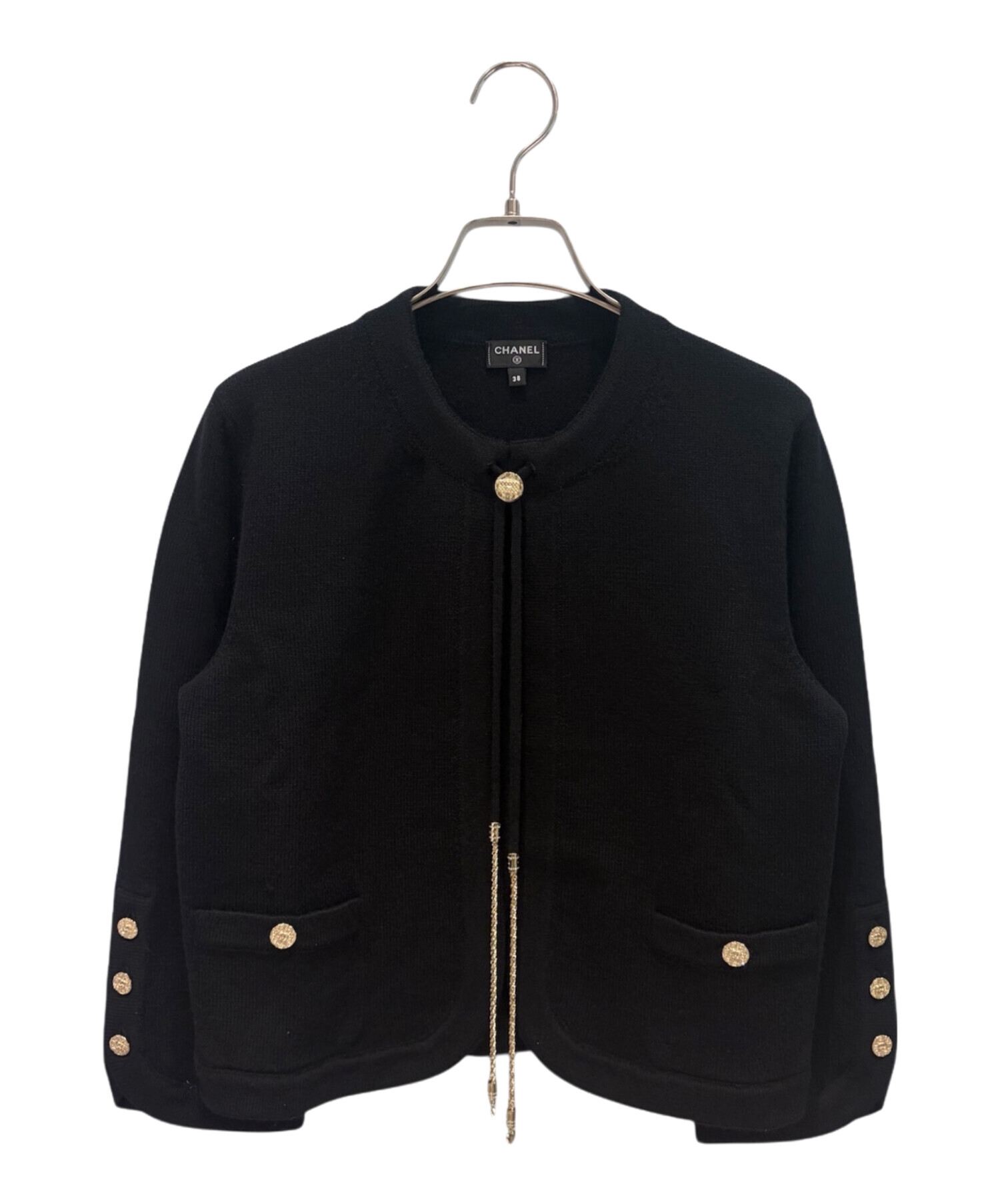 中古・古着通販】CHANEL (シャネル) CCチャームカーディガン ブラック
