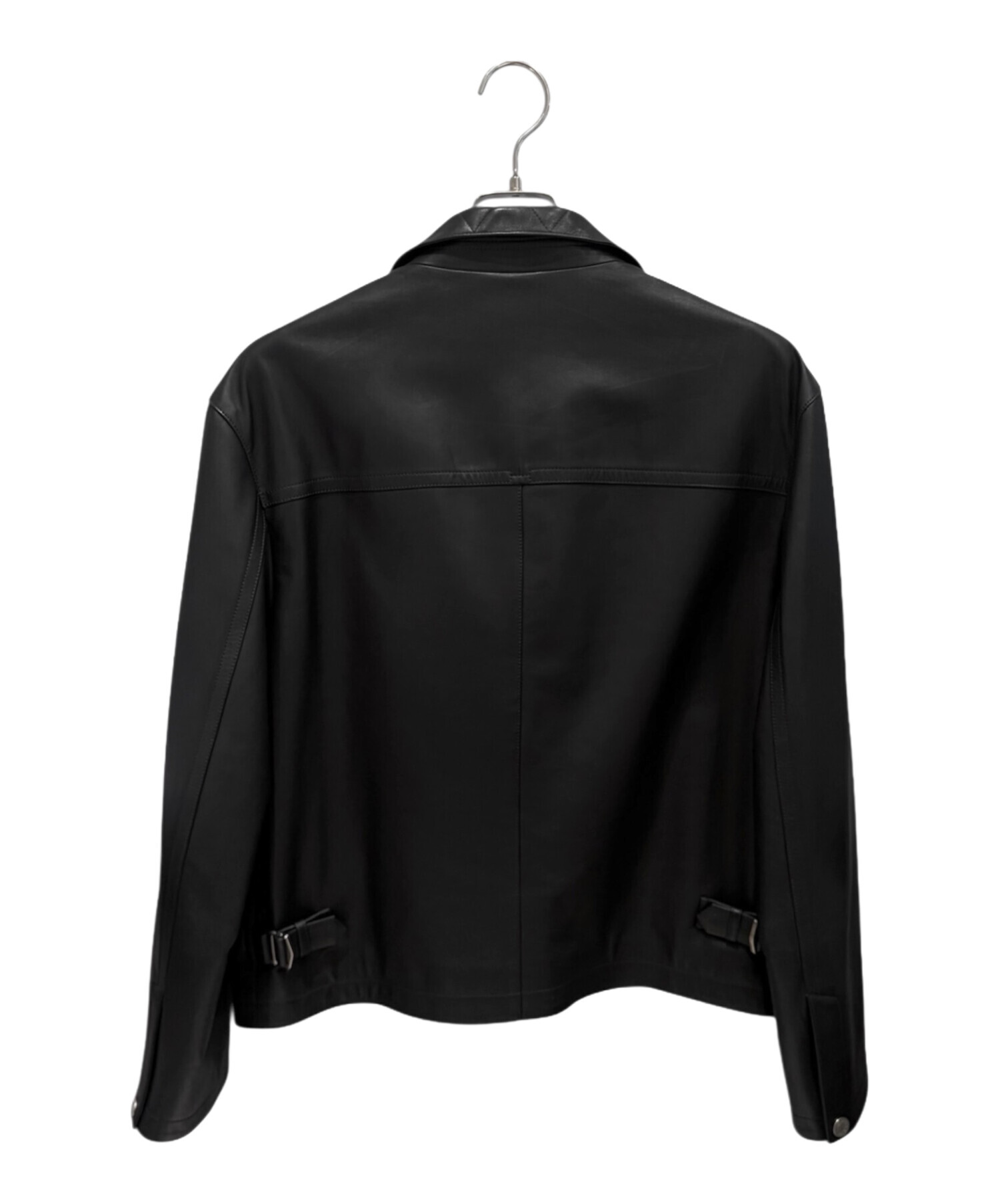中古・古着通販】HERMES (エルメス) レザージャケット ブラック サイズ