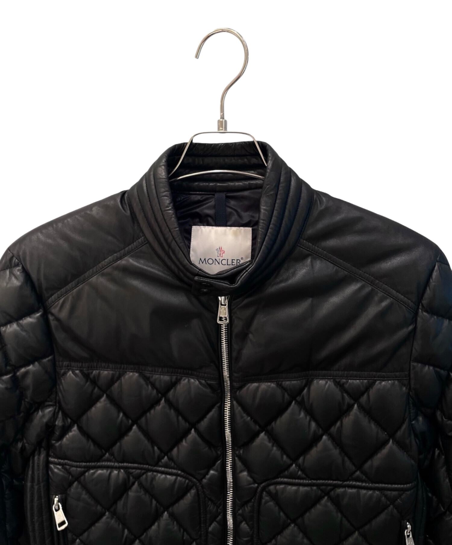 中古・古着通販】MONCLER (モンクレール) レザーキルティングダウン