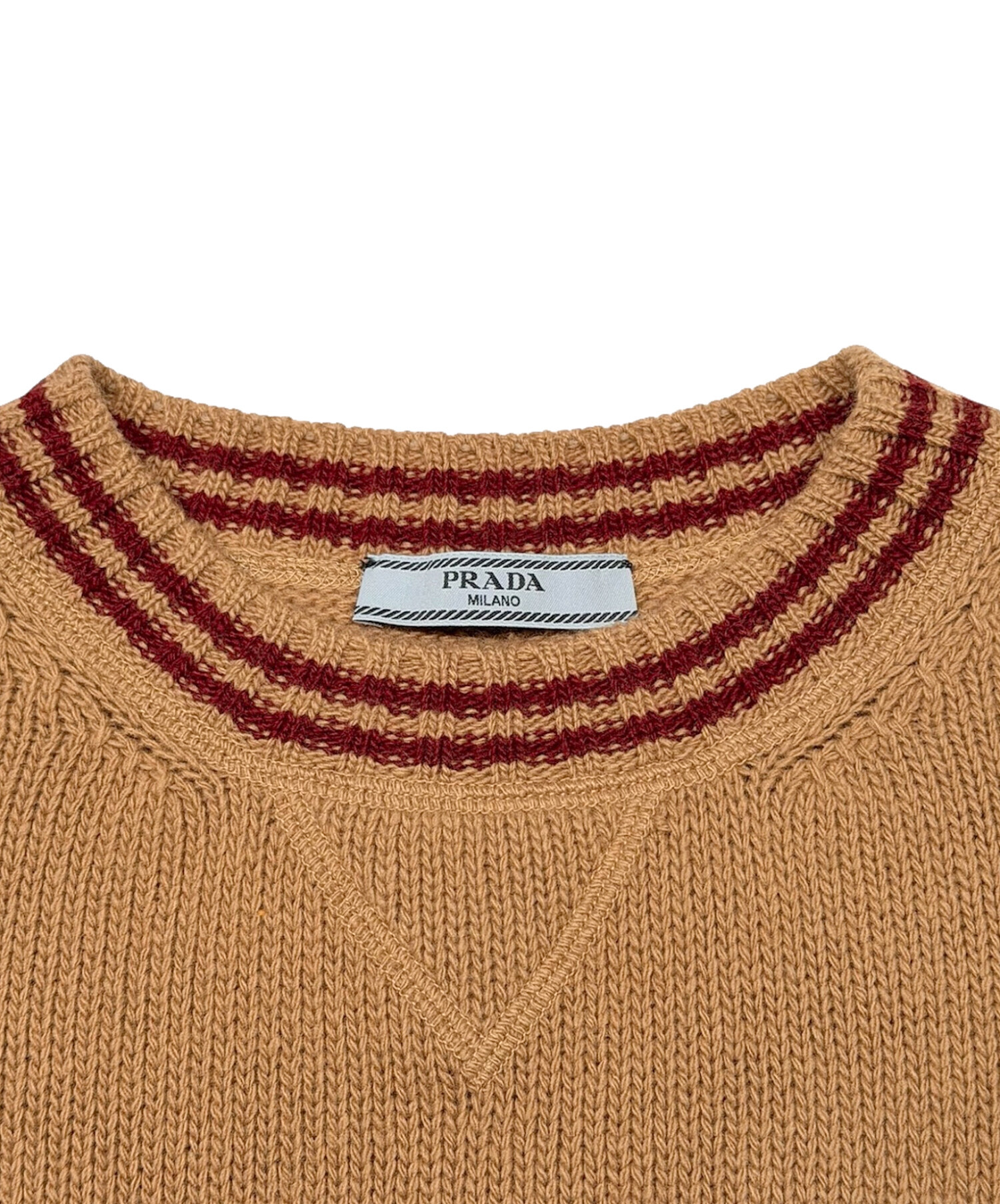 中古・古着通販】PRADA (プラダ) カシミヤ混ロゴニット ブラウン