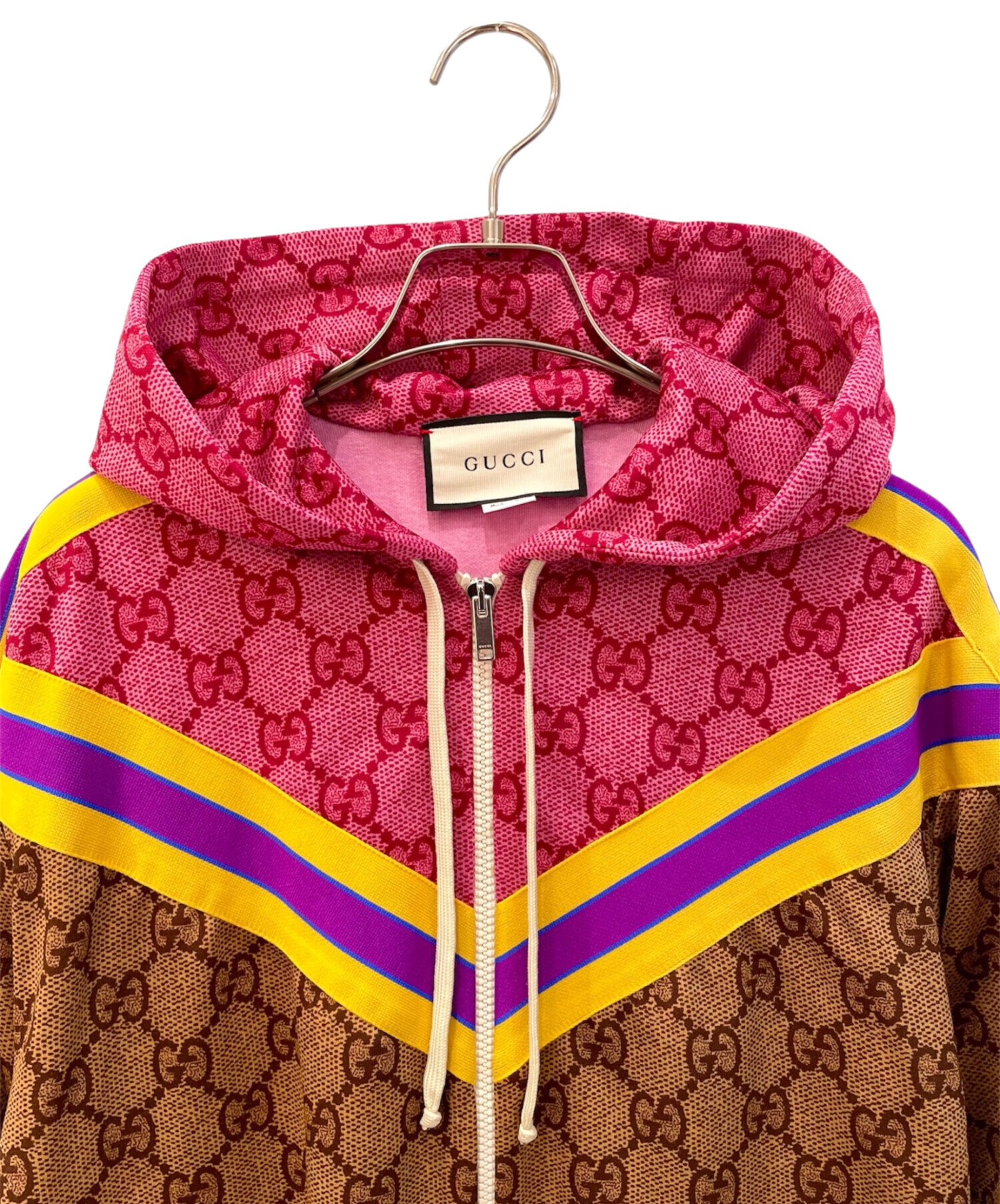 GUCCI グッチ　ブルゾン　ウインドブレーカー　36m ピンク 中古・古着通販】GUCCI (グッチ) GG総柄テクニカルジャージパーカー