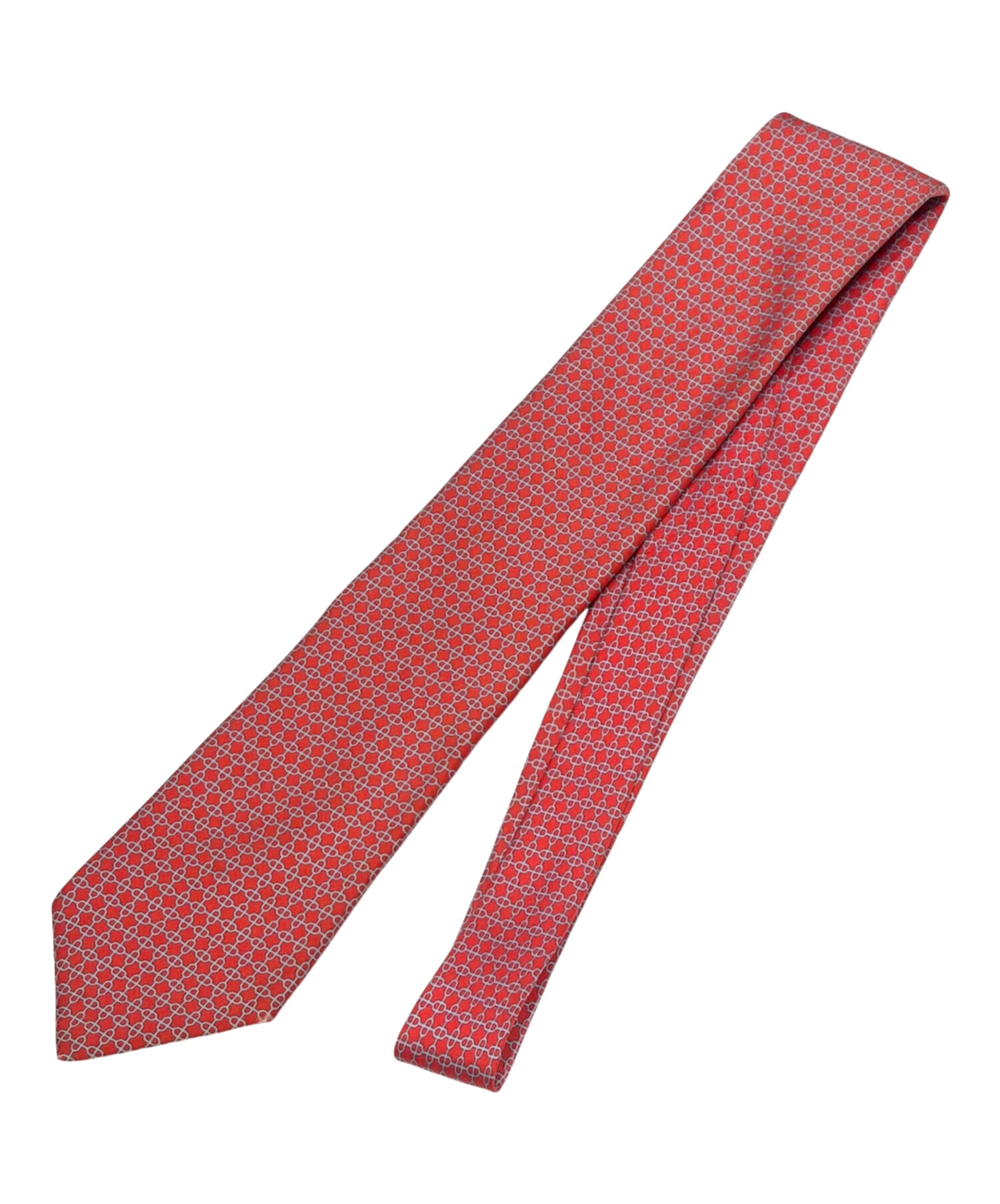中古・古着通販】HERMES (エルメス) 総柄ネクタイ レッド サイズ:FREE