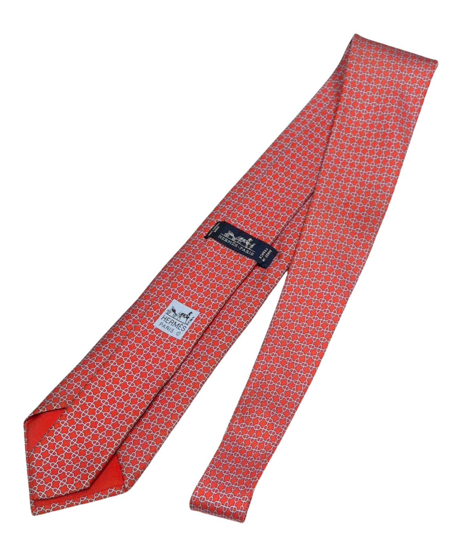 中古・古着通販】HERMES (エルメス) 総柄ネクタイ レッド サイズ:FREE